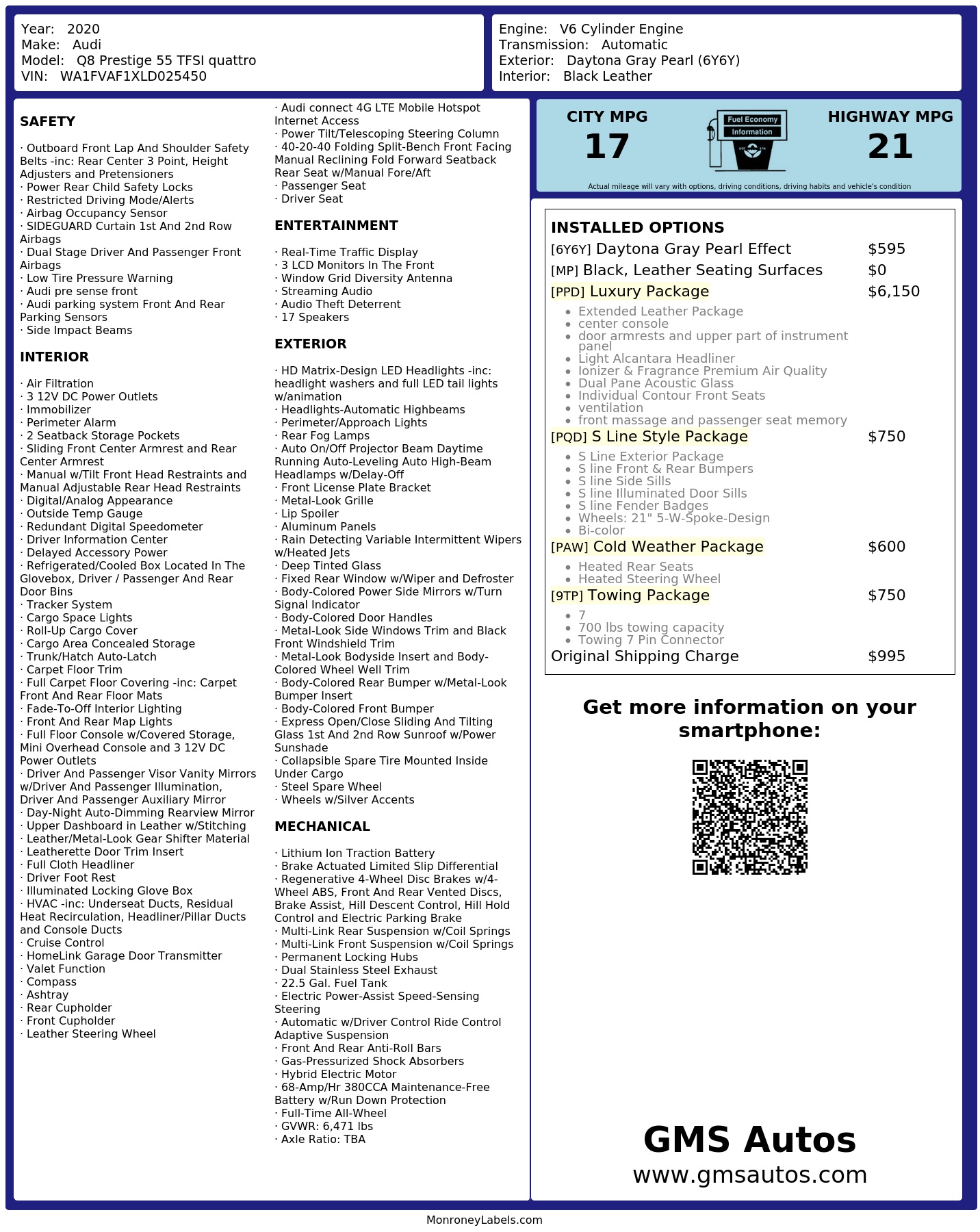 Monroney Label