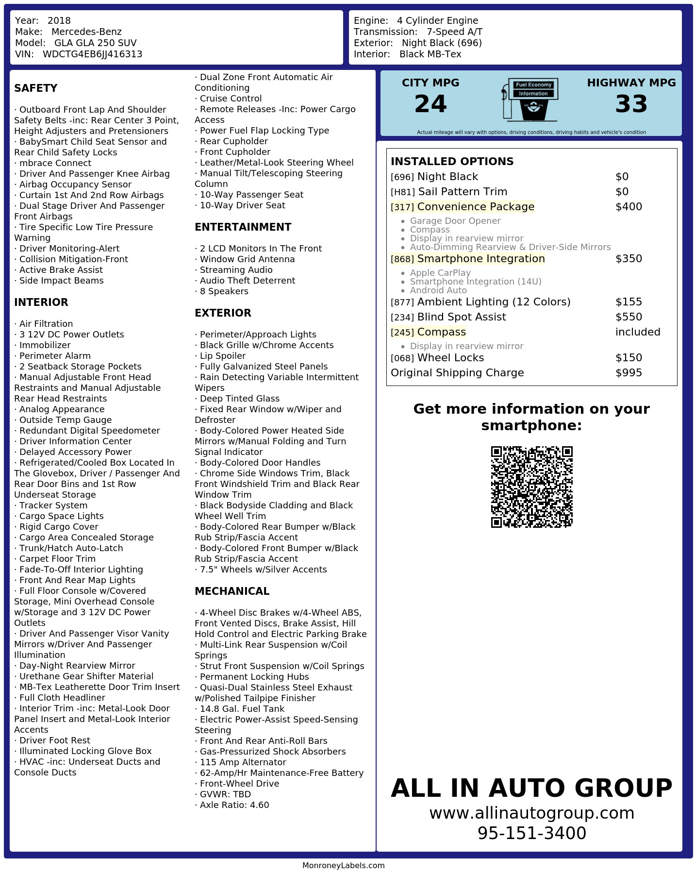 Monroney Label