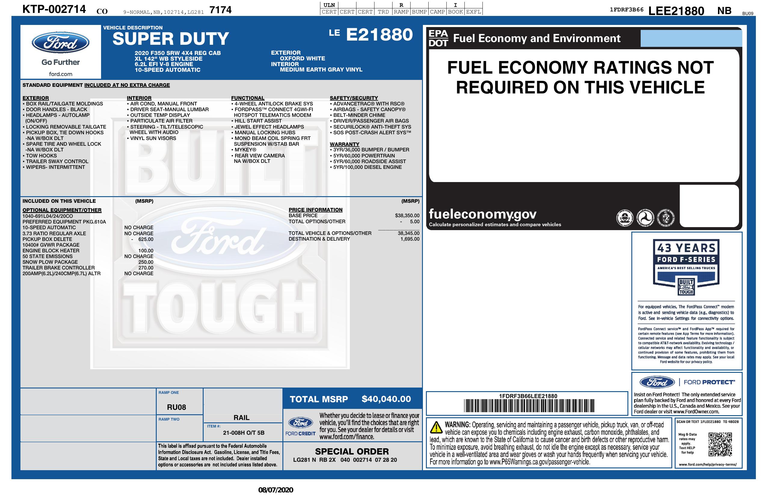 Monroney Label