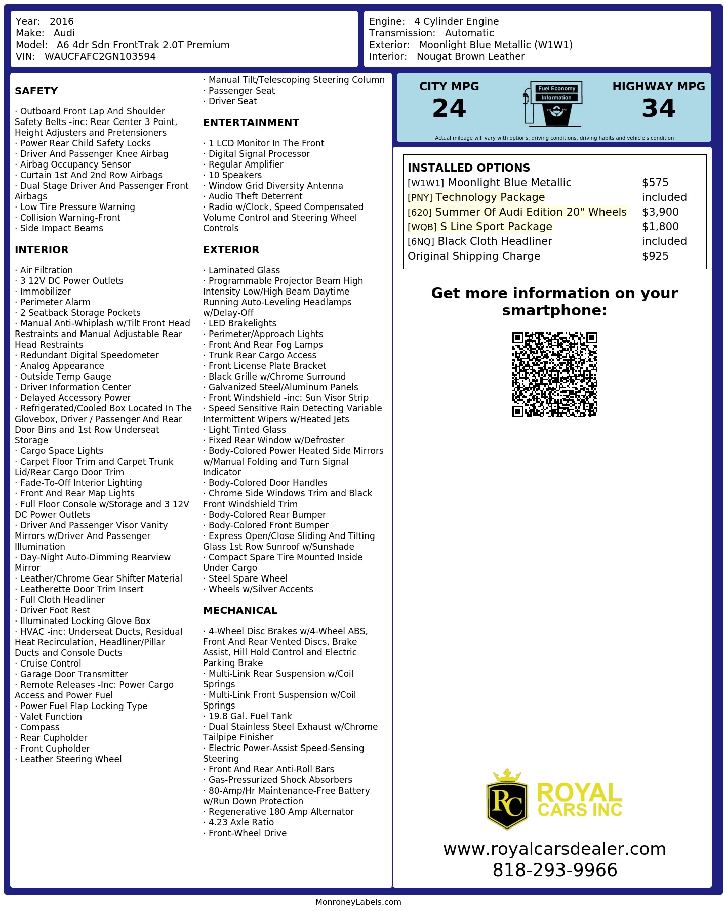 Monroney Label