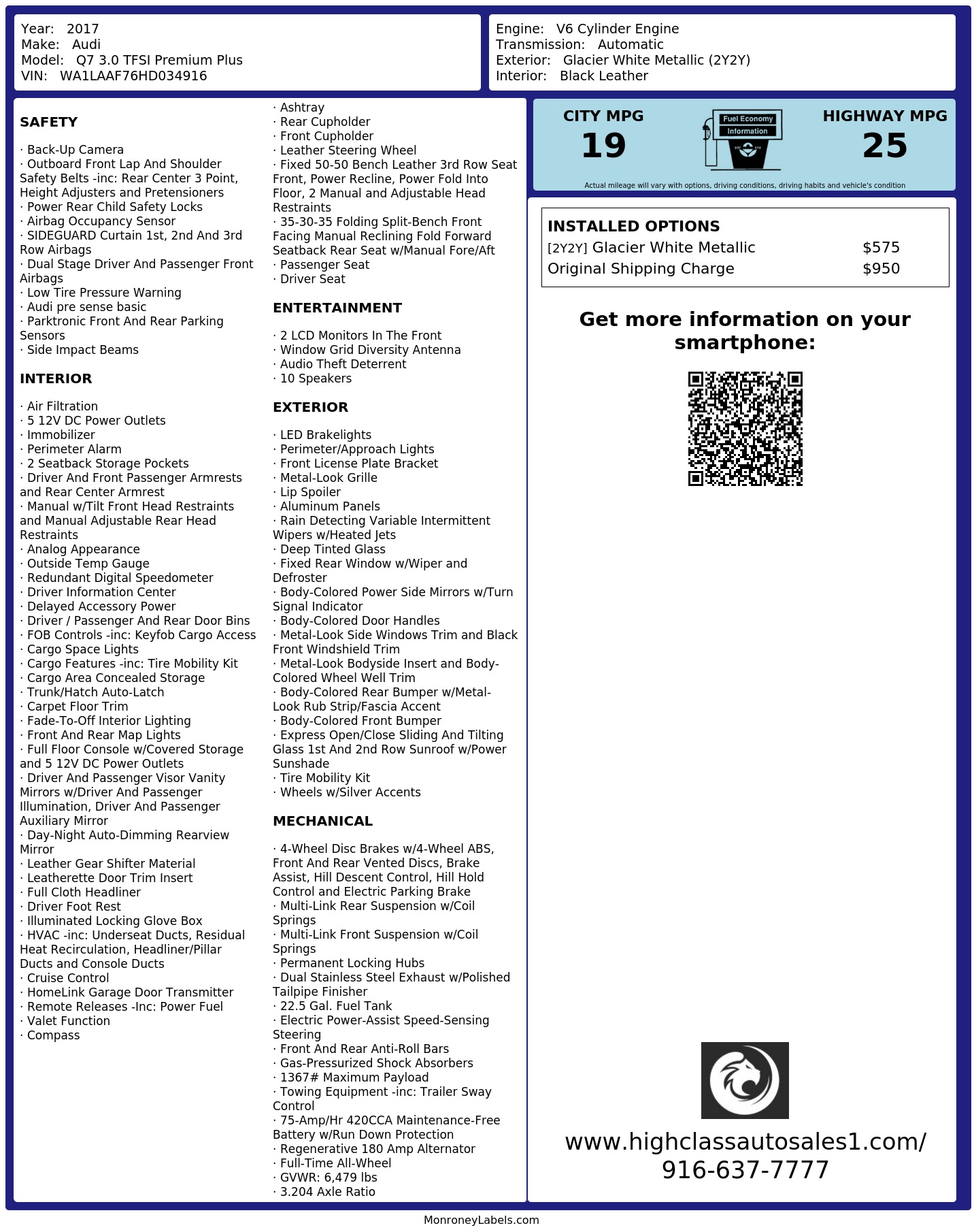 Monroney Label