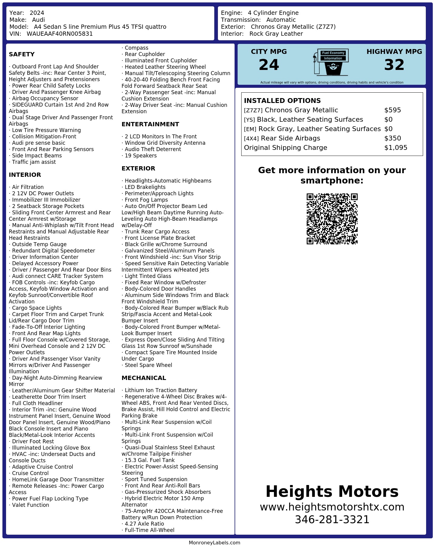 Monroney Label