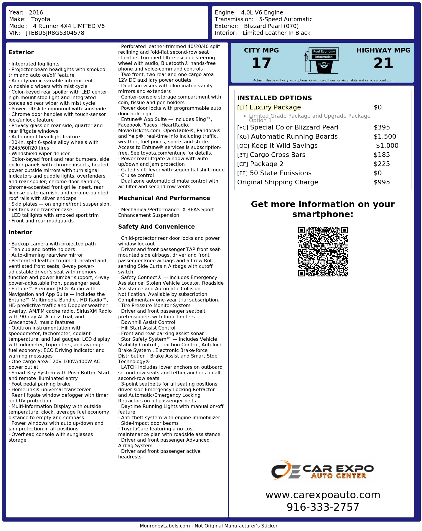 Monroney Label