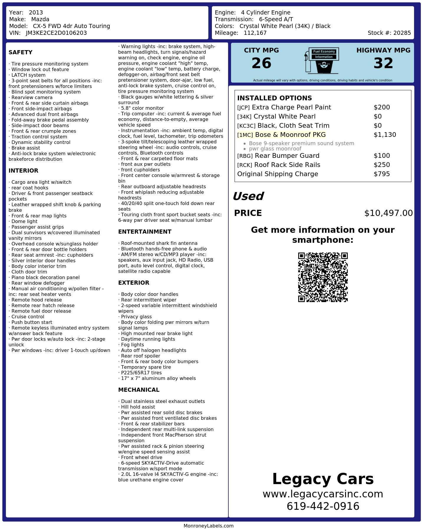 Monroney Label