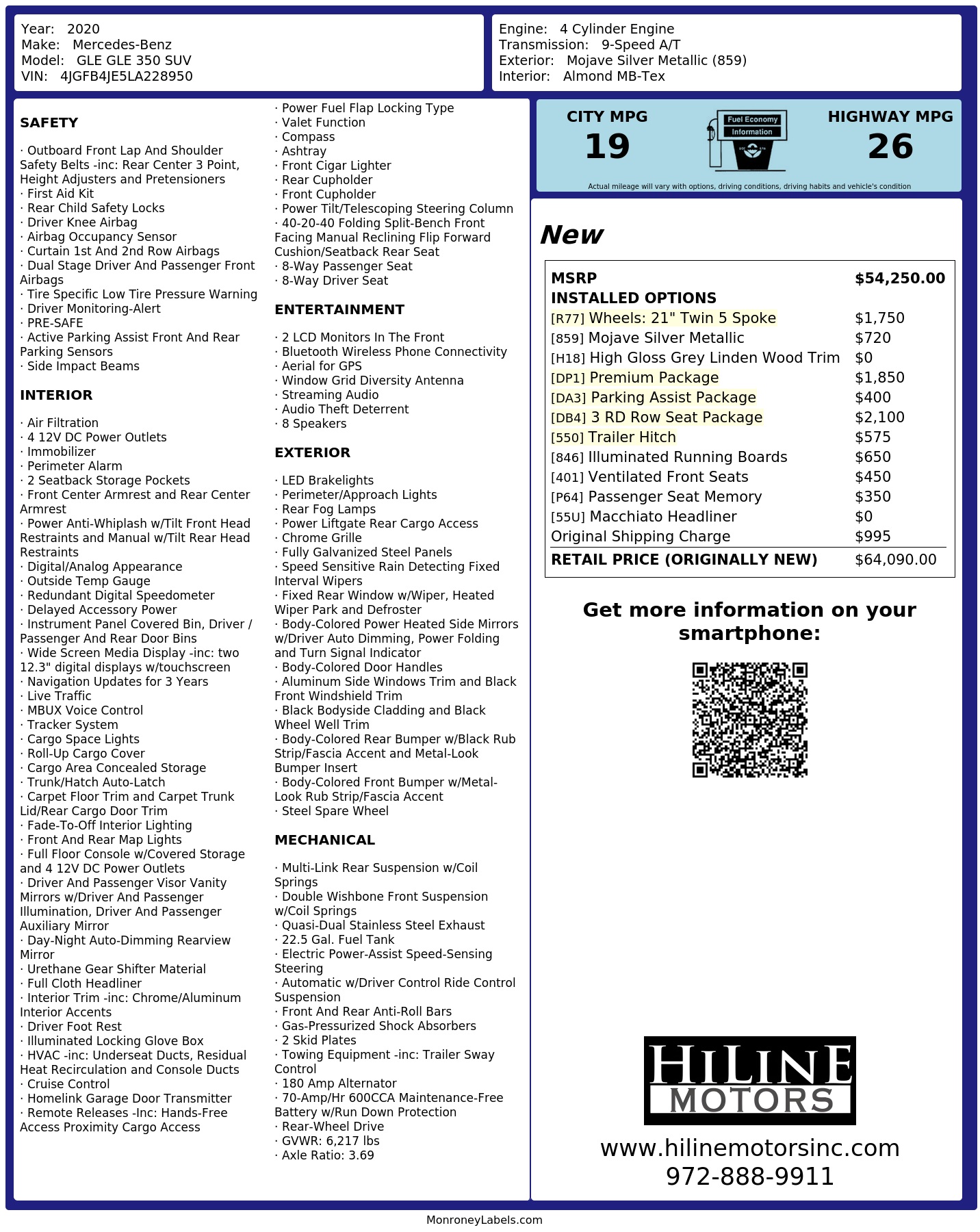 Monroney Label