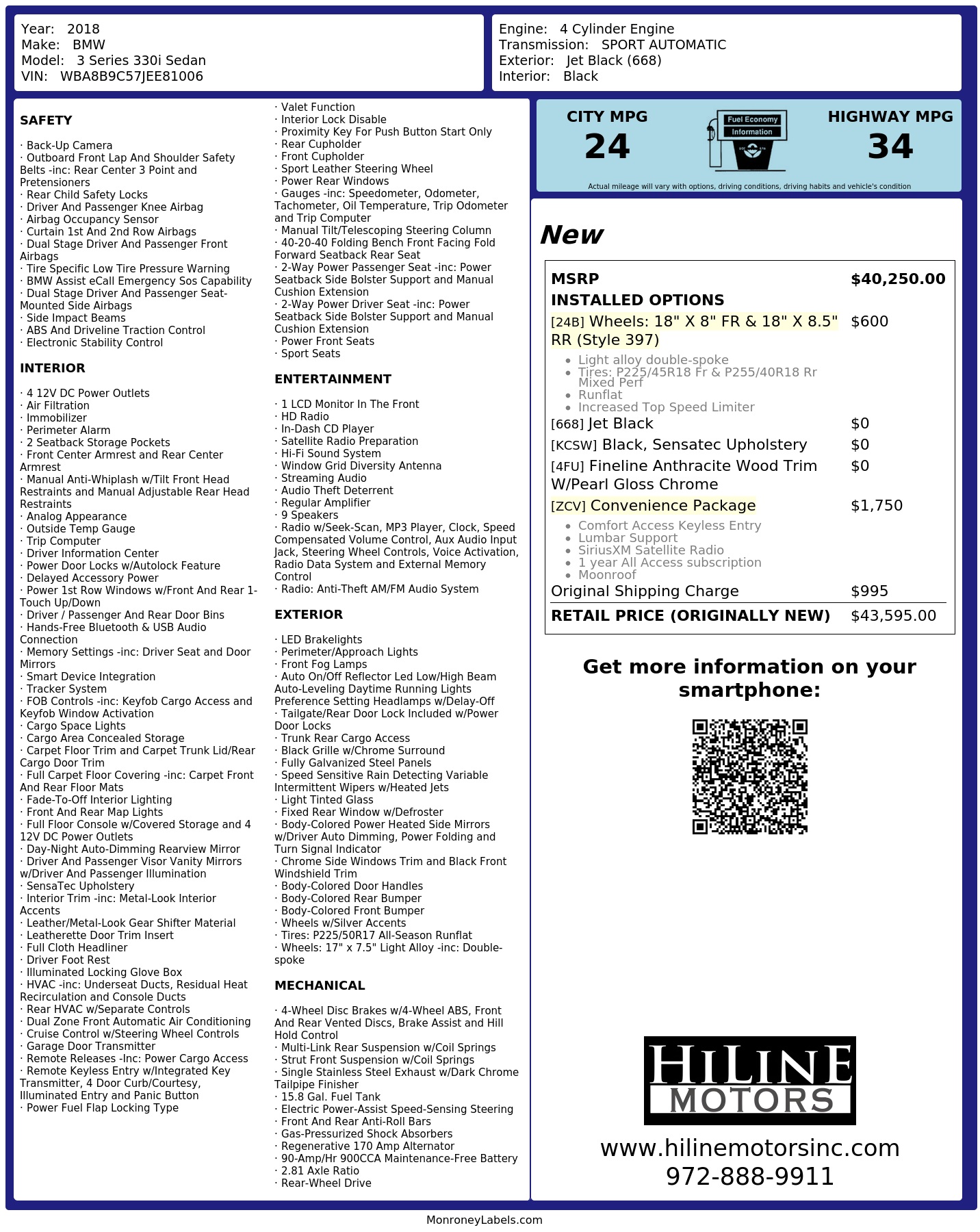 Monroney Label