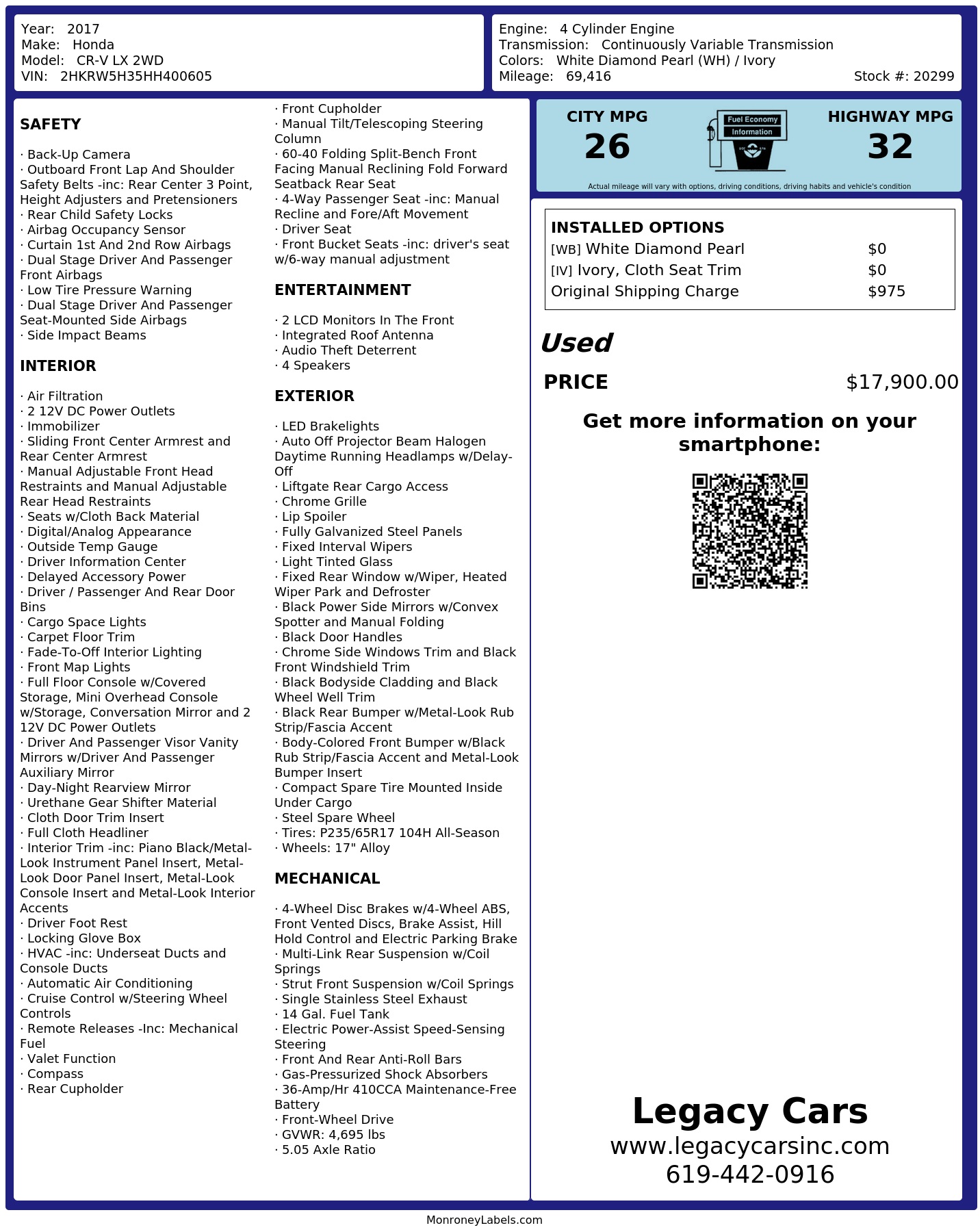 Monroney Label