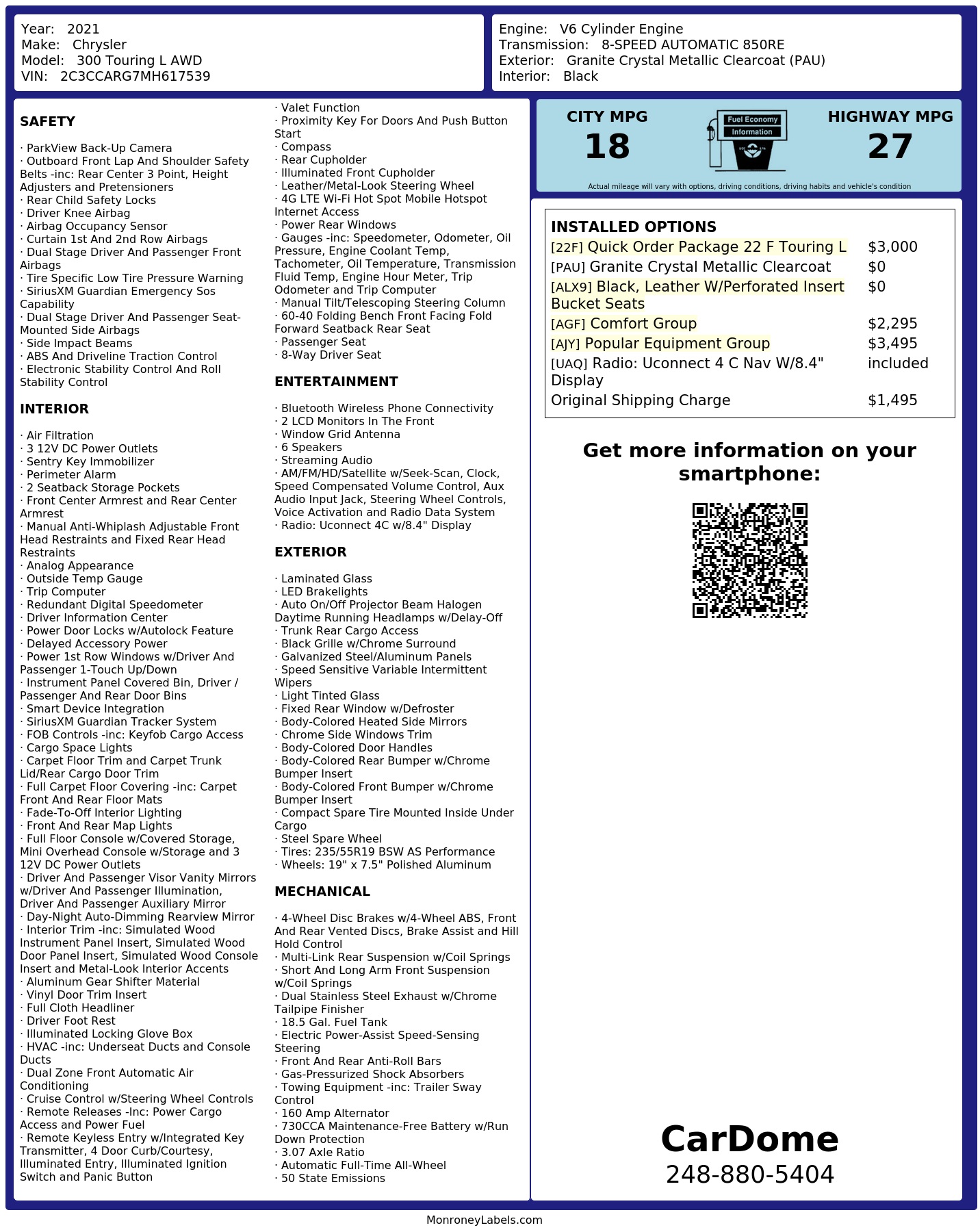 Monroney Label