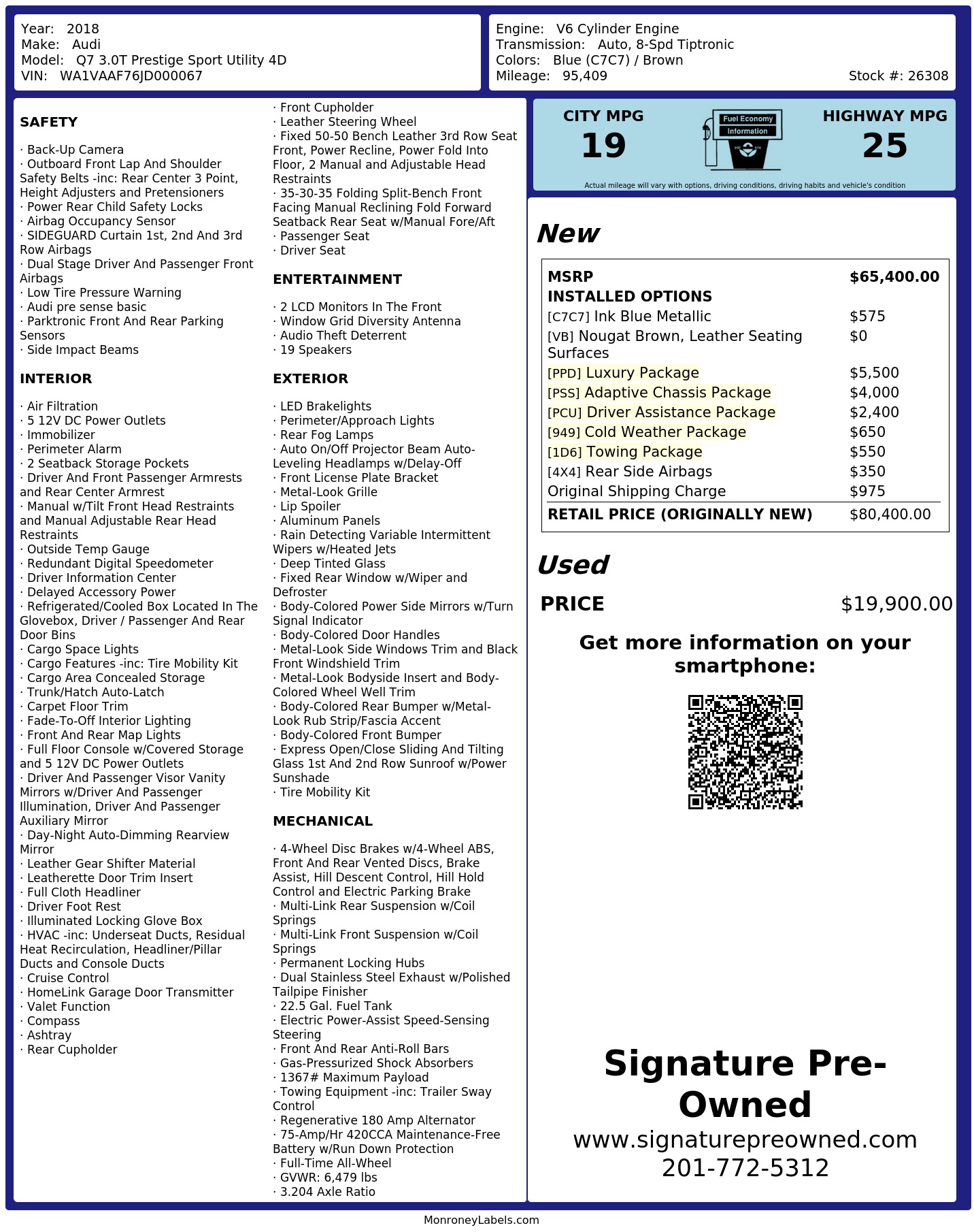Monroney Label
