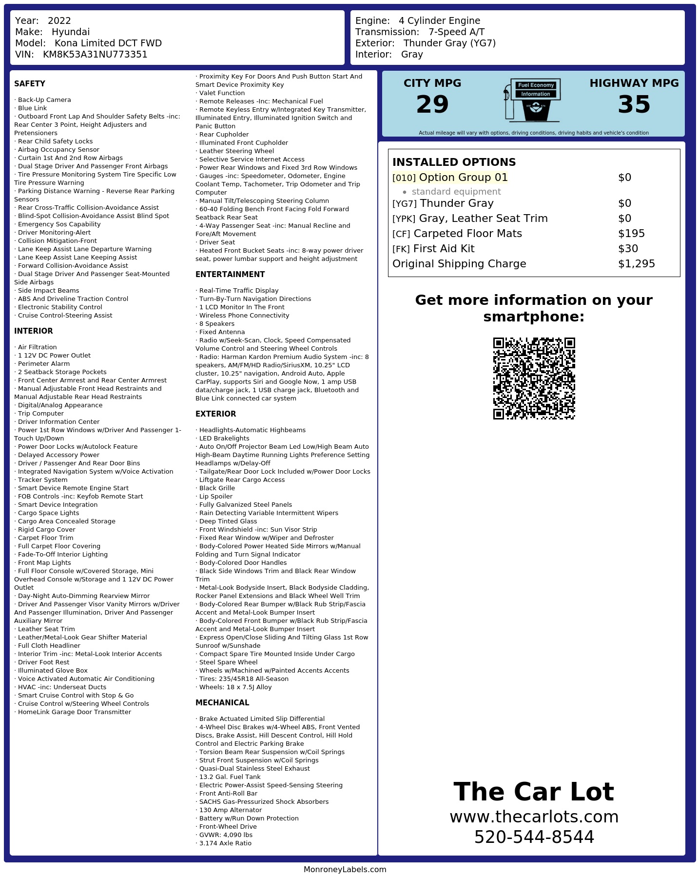 Monroney Label