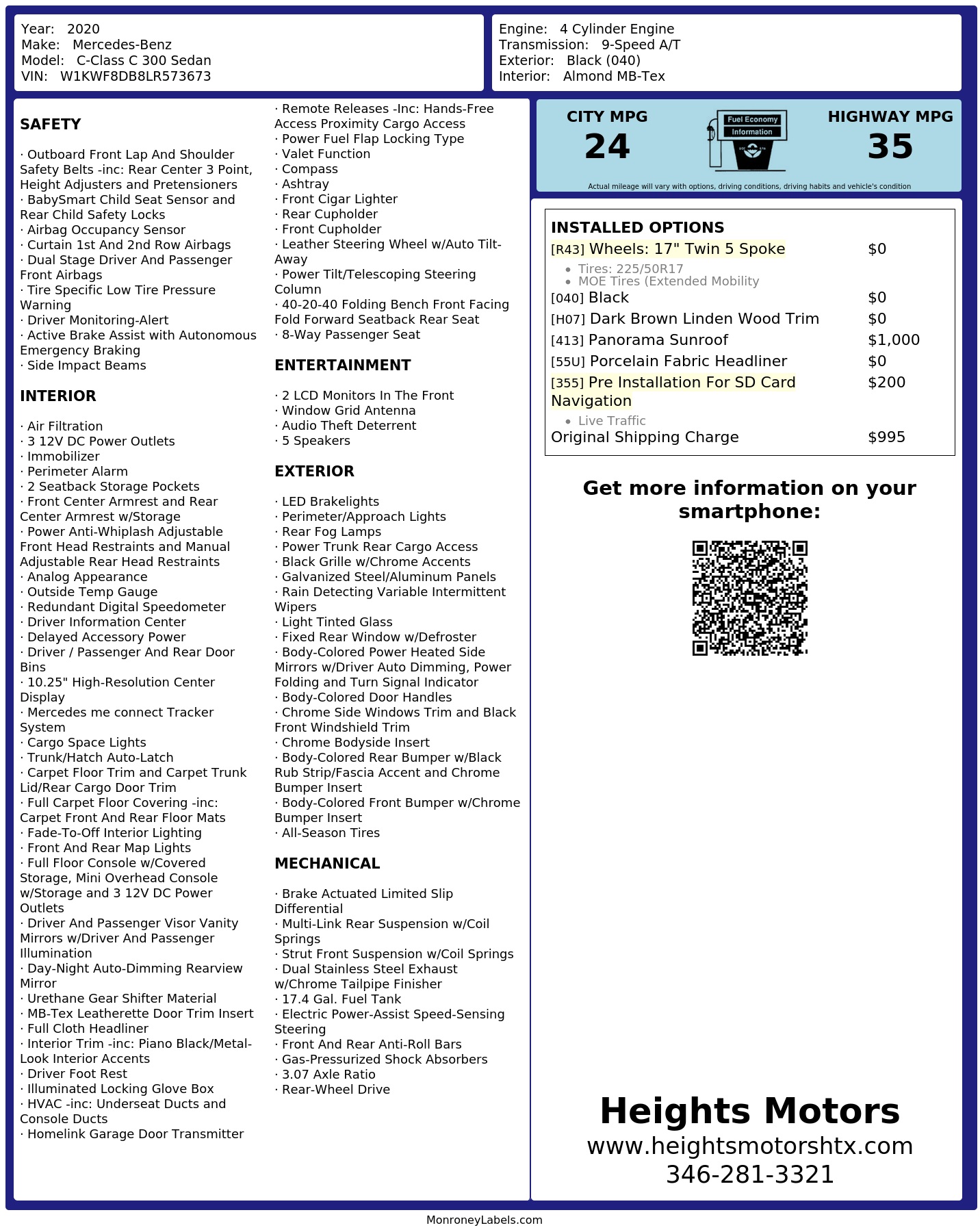Monroney Label