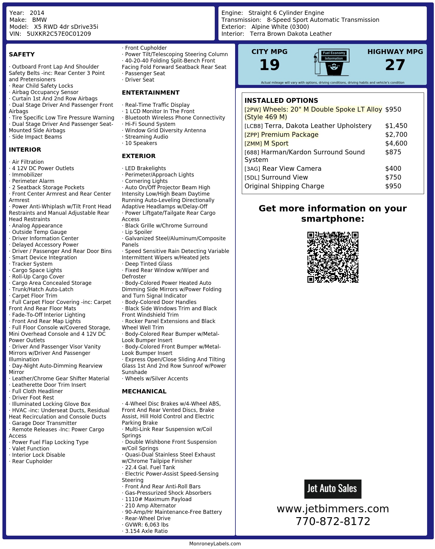 Monroney Label