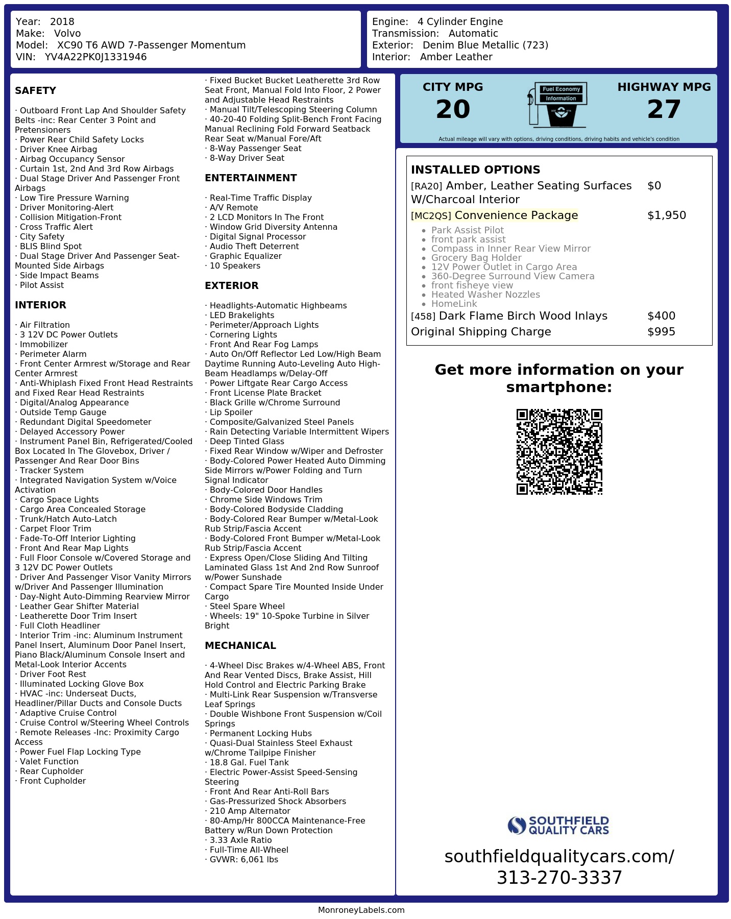 Monroney Label