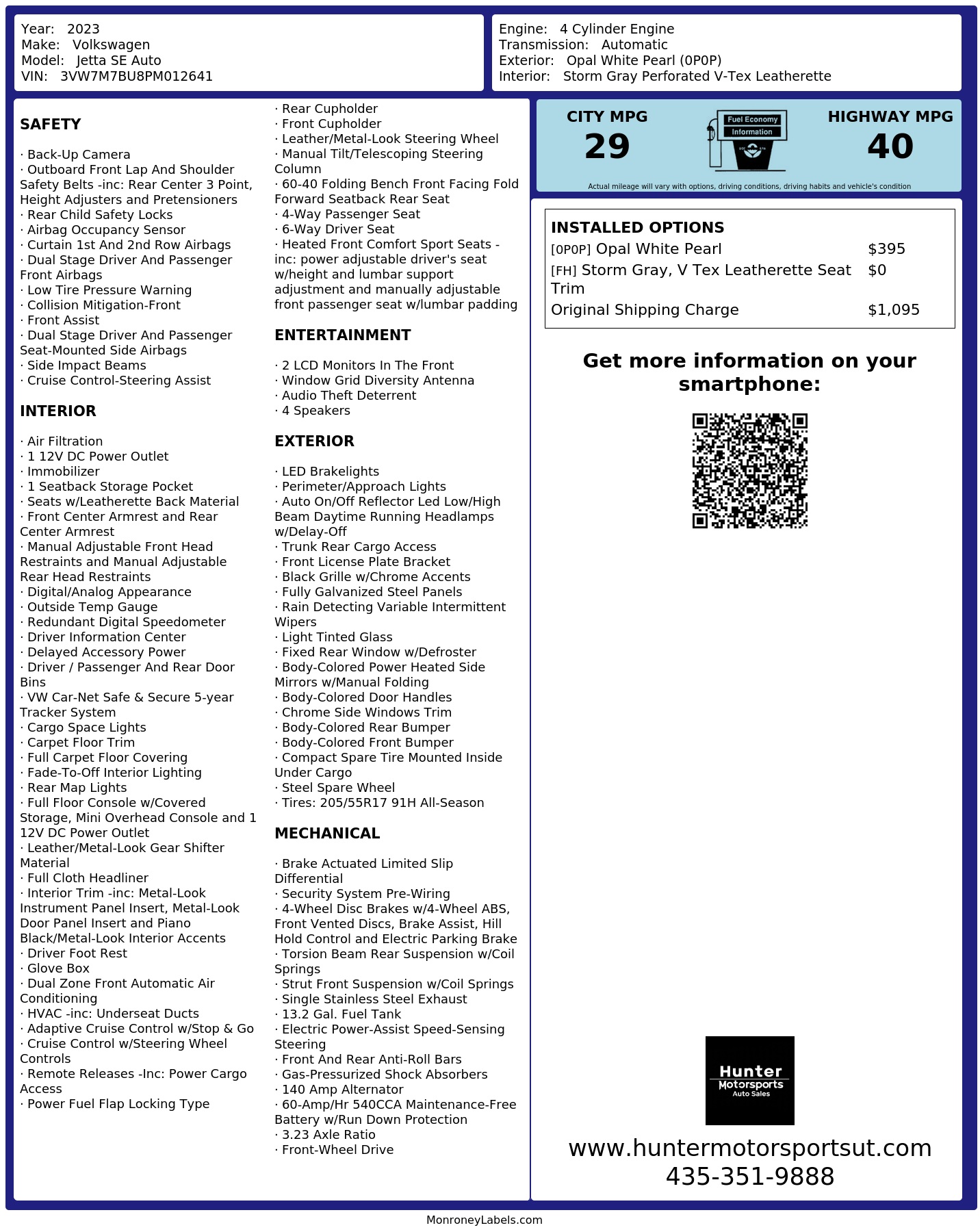 Monroney Label