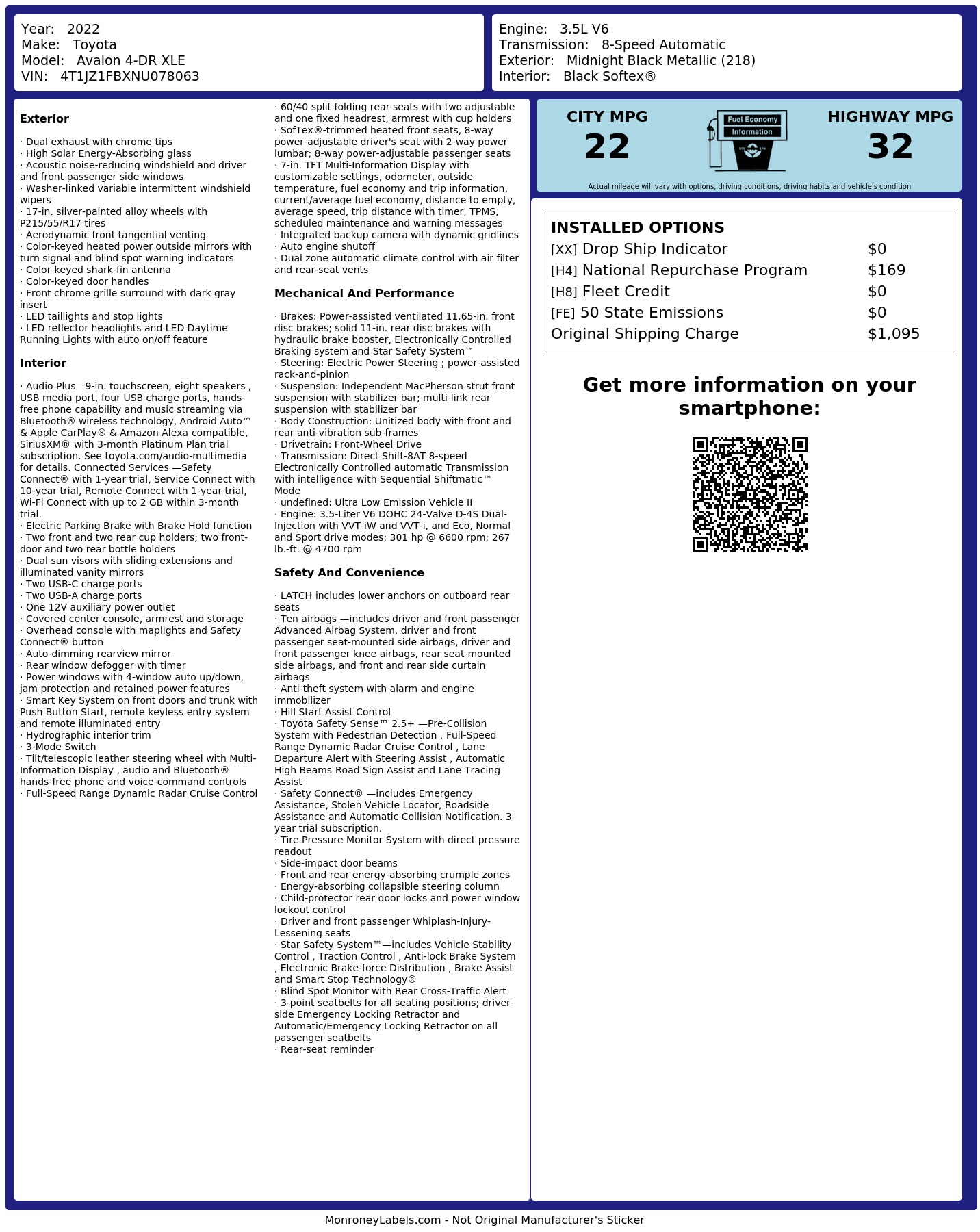 Monroney Label