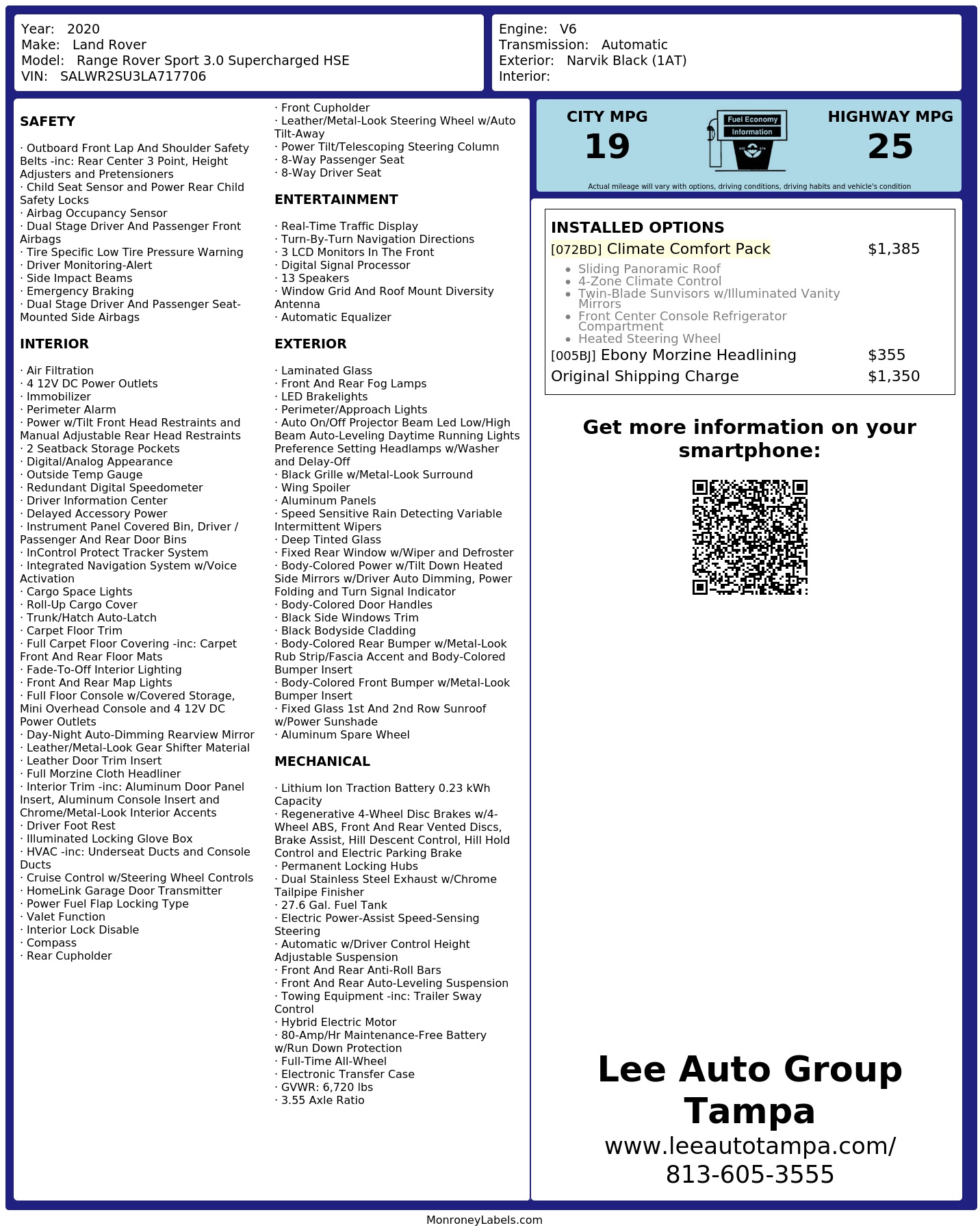 Monroney Label