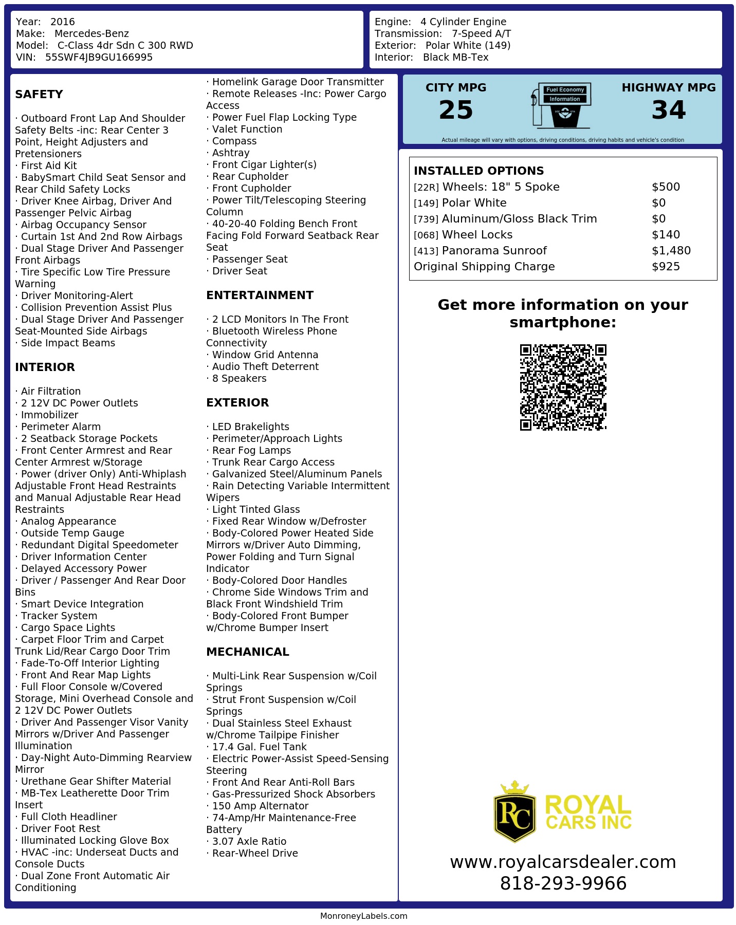 Monroney Label