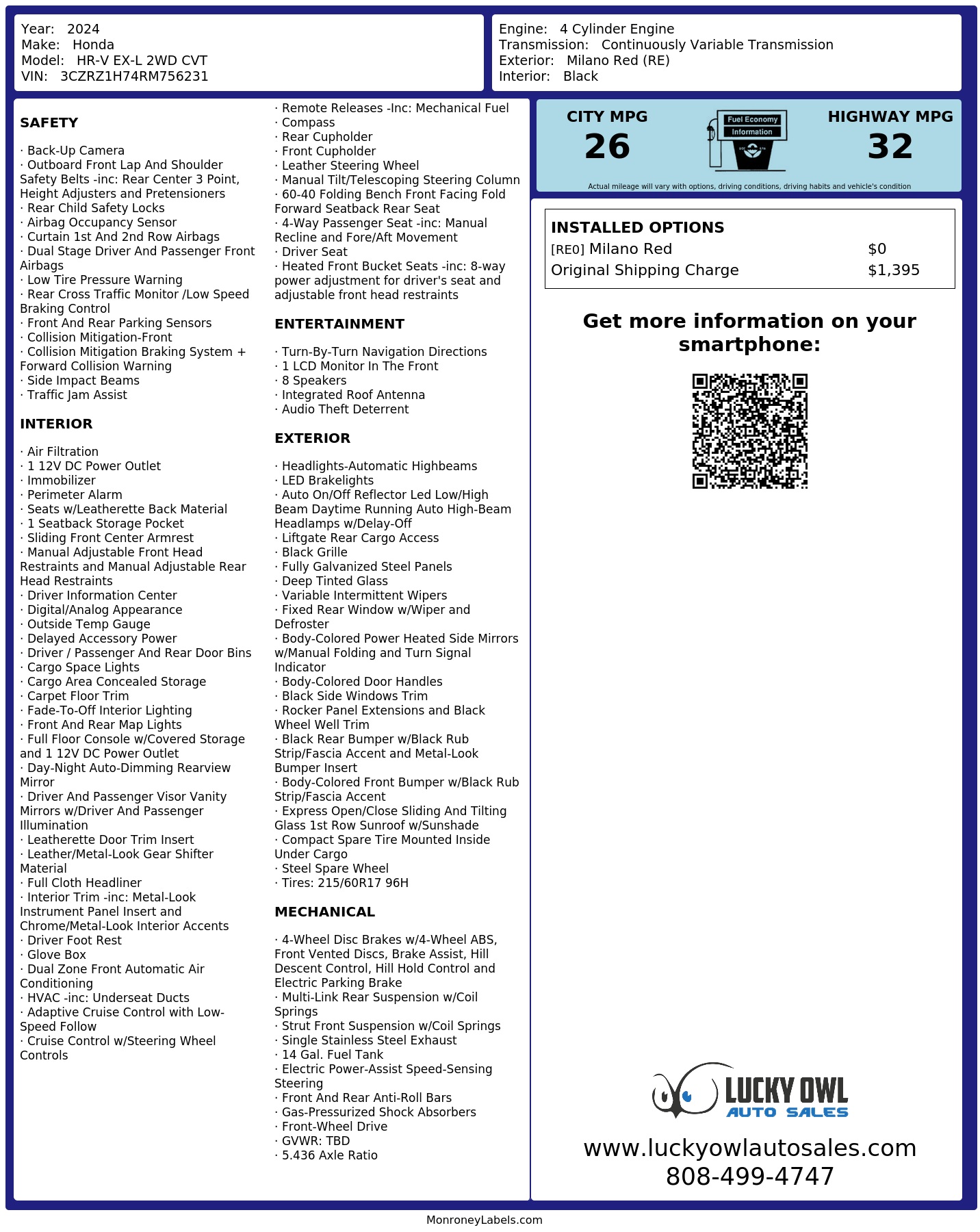 Monroney Label