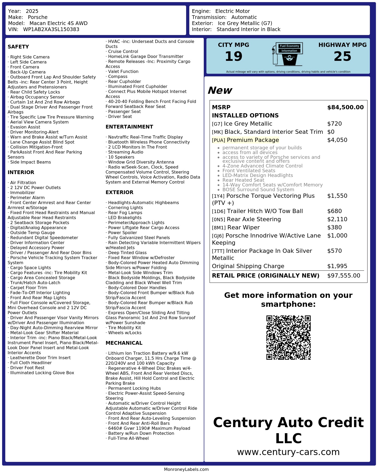 Monroney Label