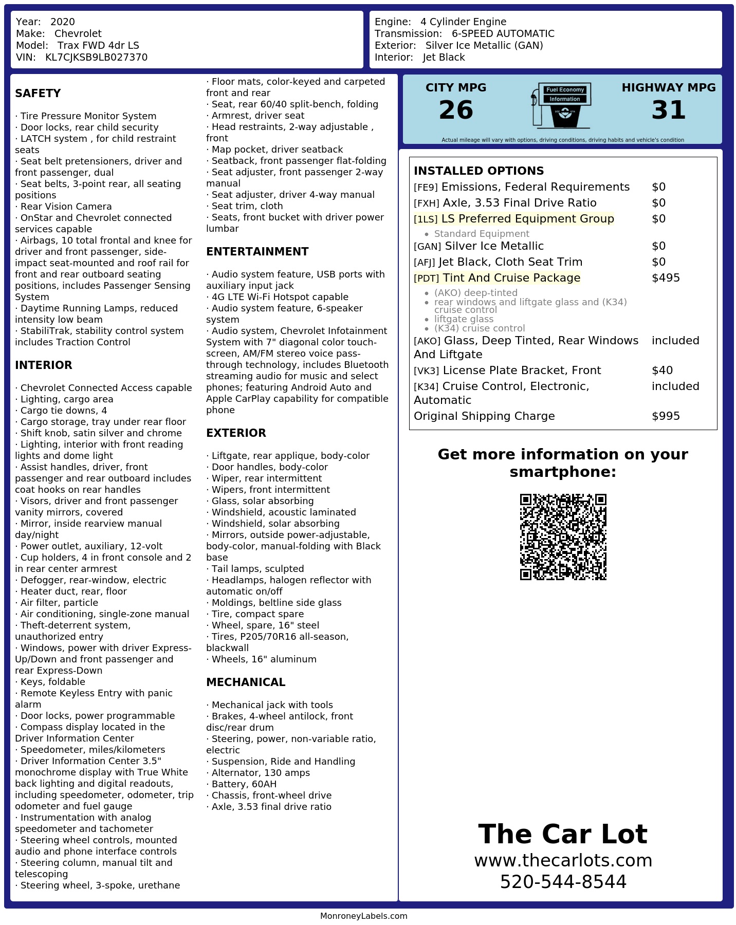 Monroney Label