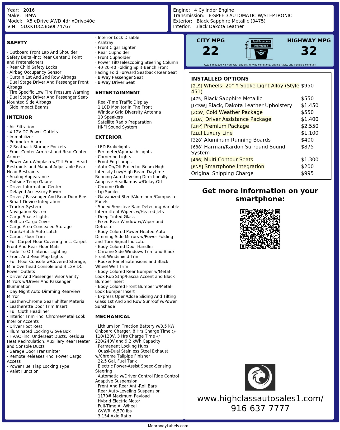 Monroney Label