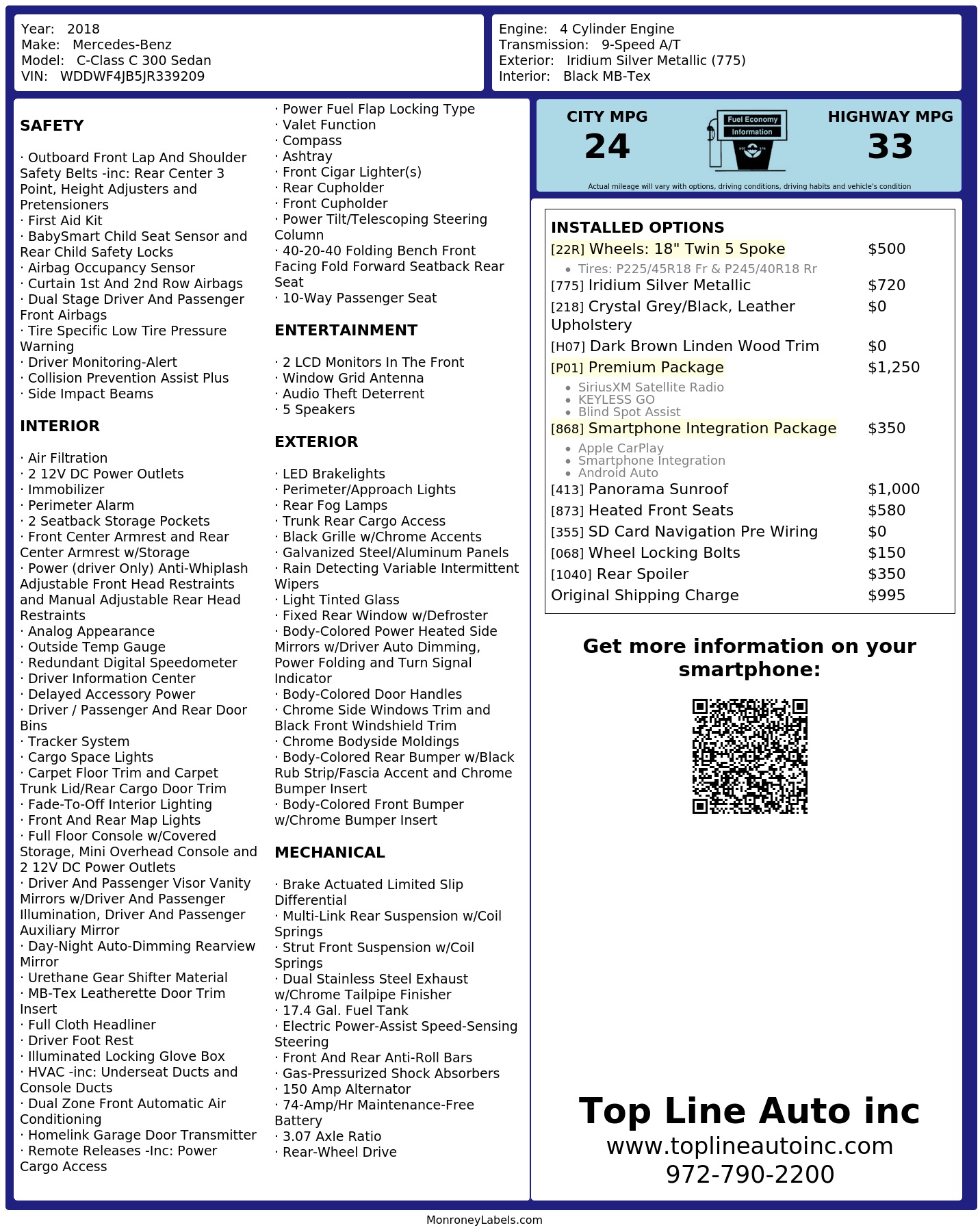 Monroney Label