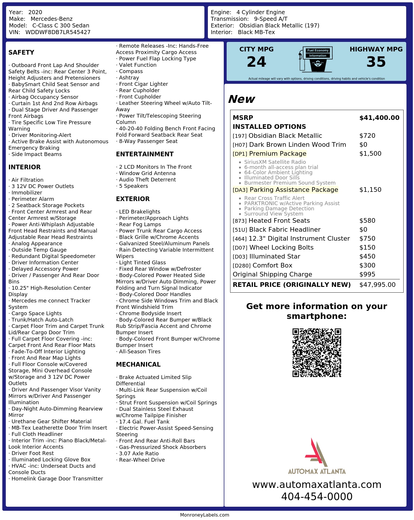 Monroney Label