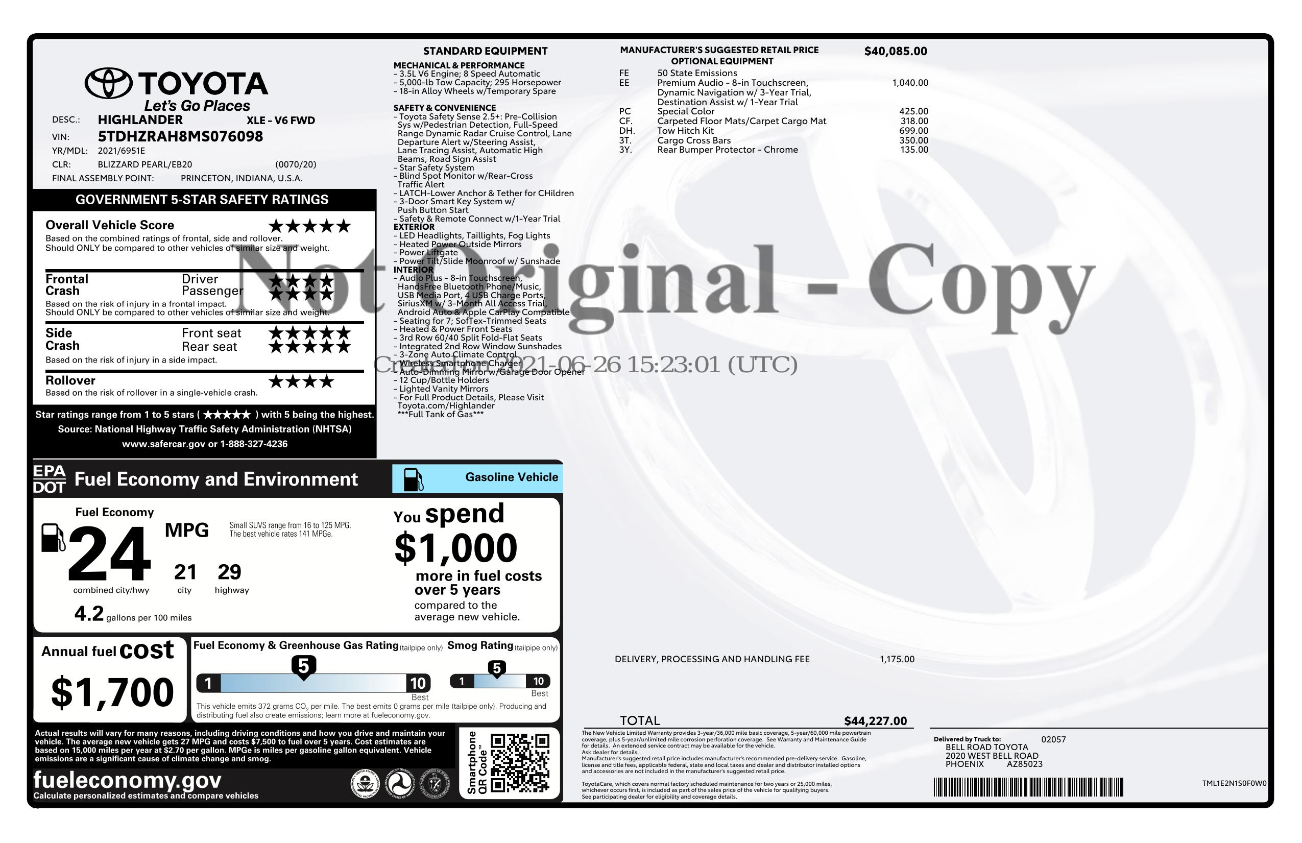 Monroney Label