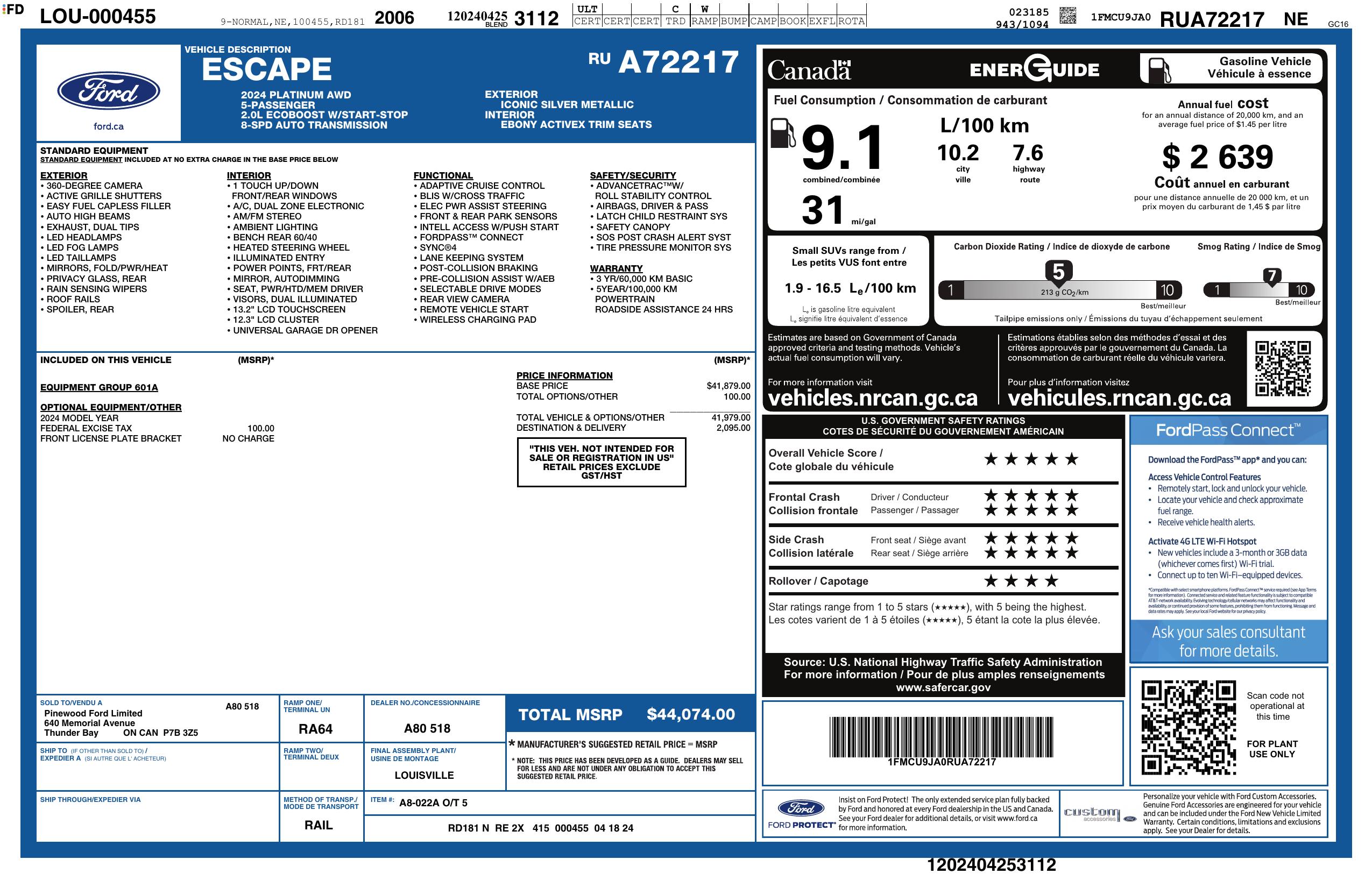 Monroney Label