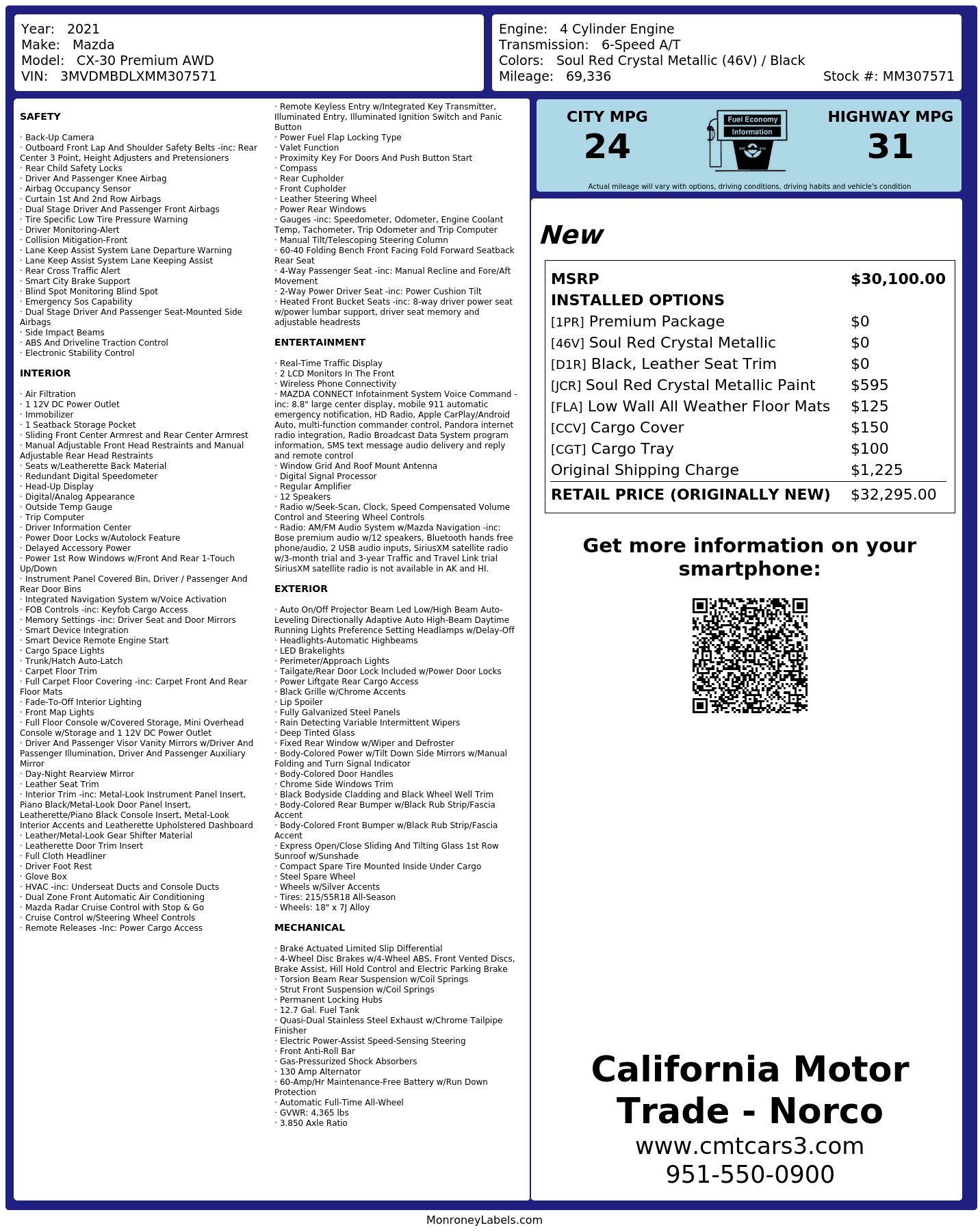 Monroney Label