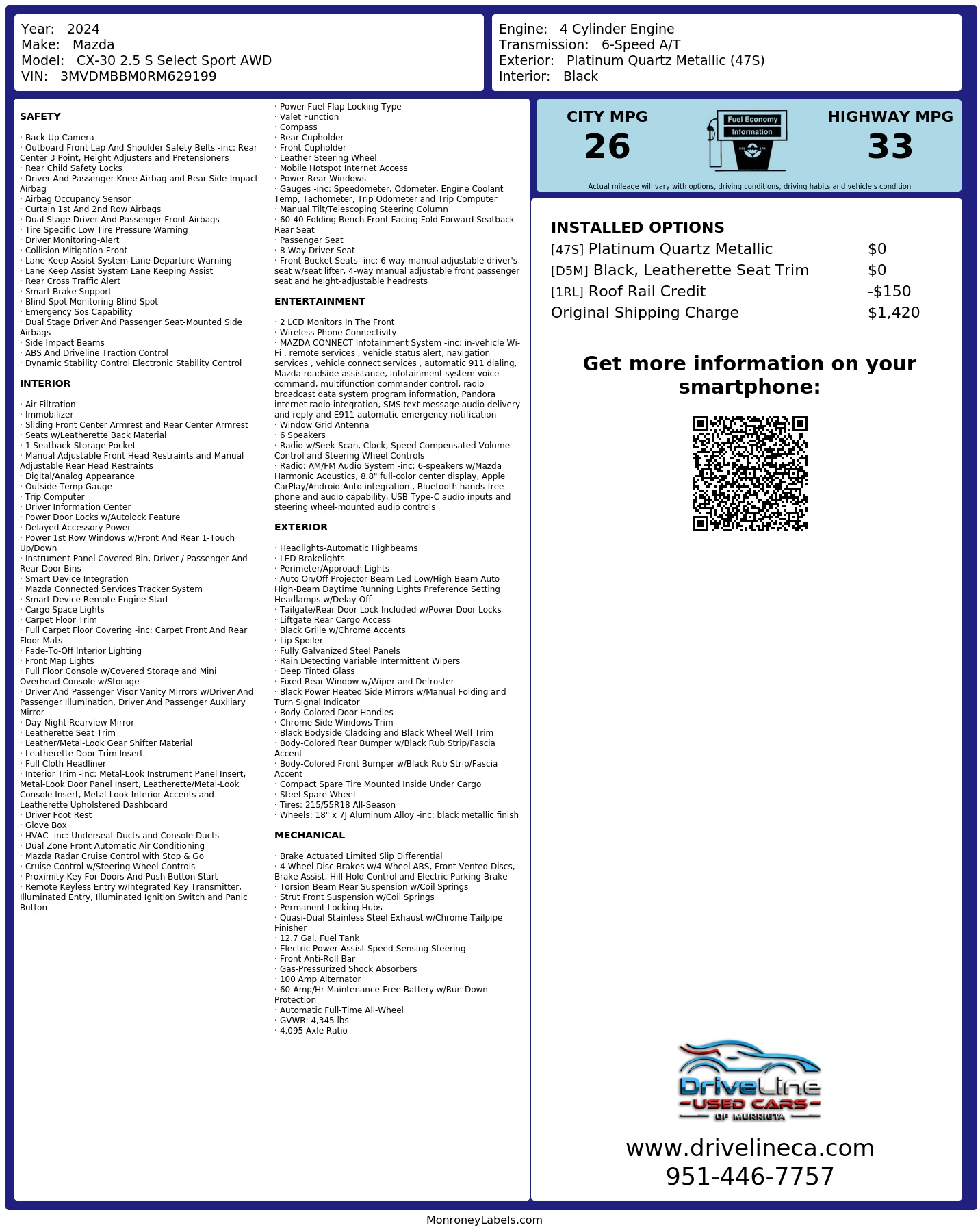 Monroney Label