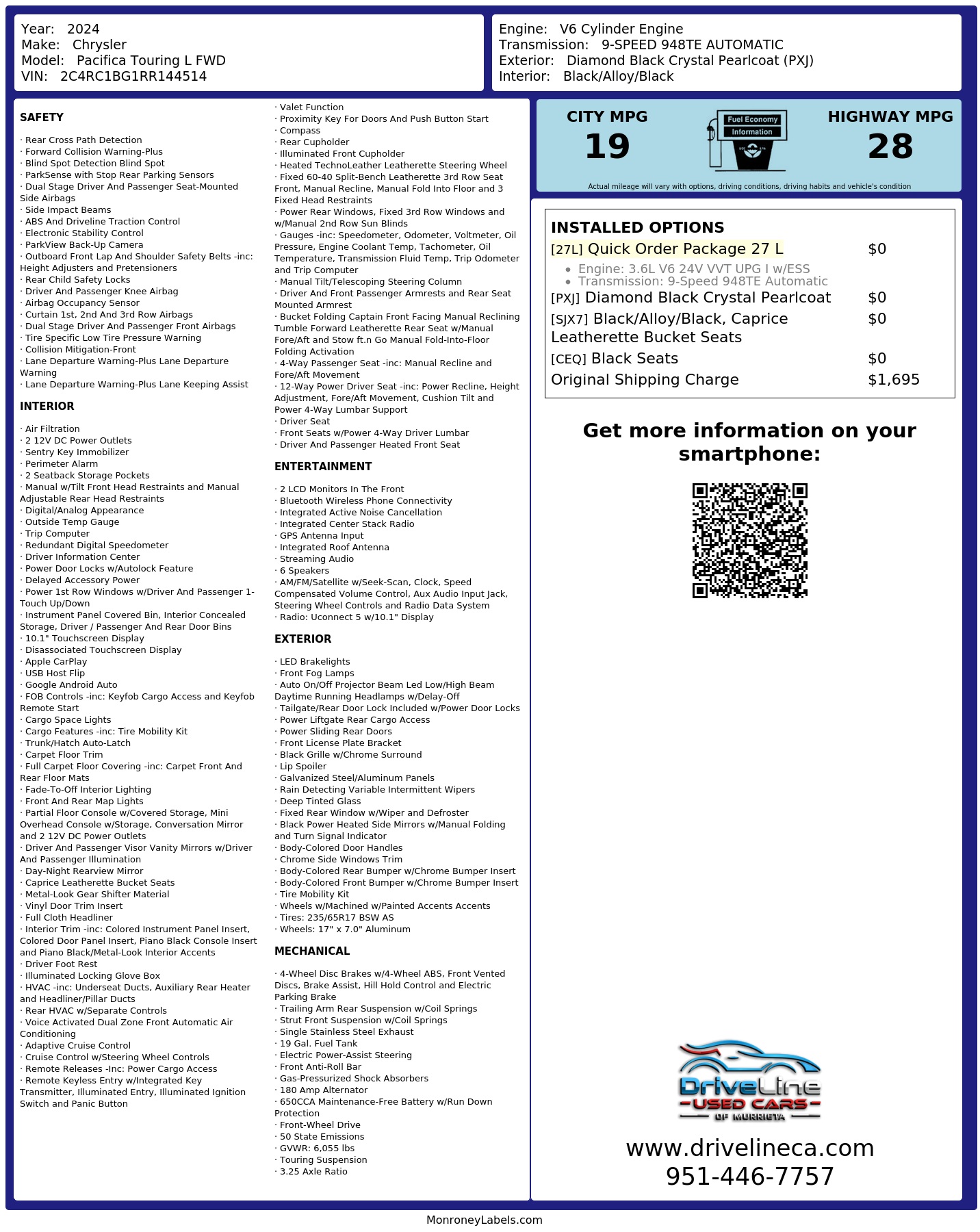 Monroney Label