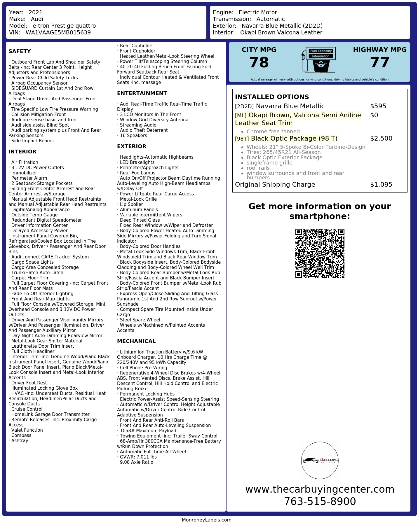 Monroney Label
