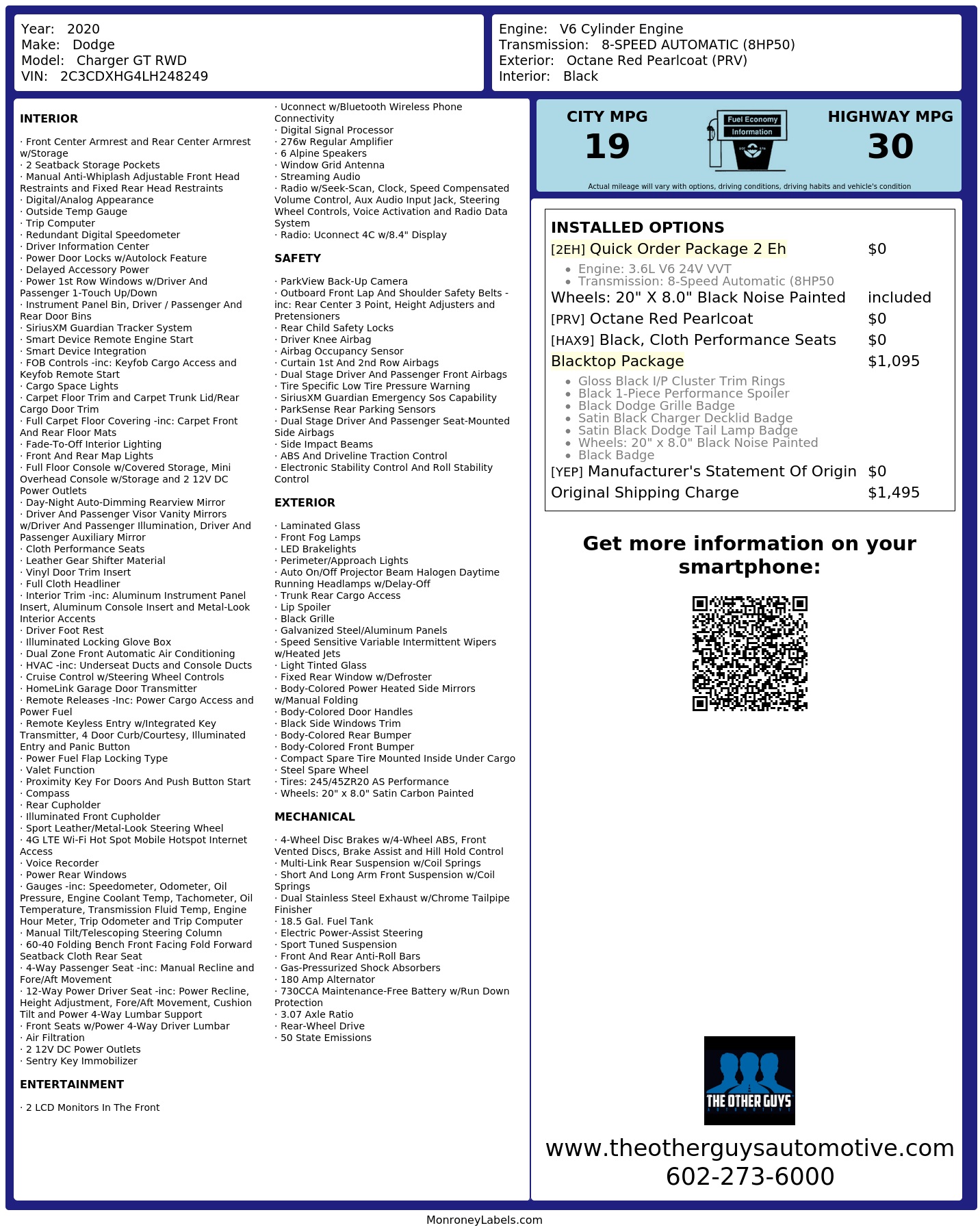 Monroney Label