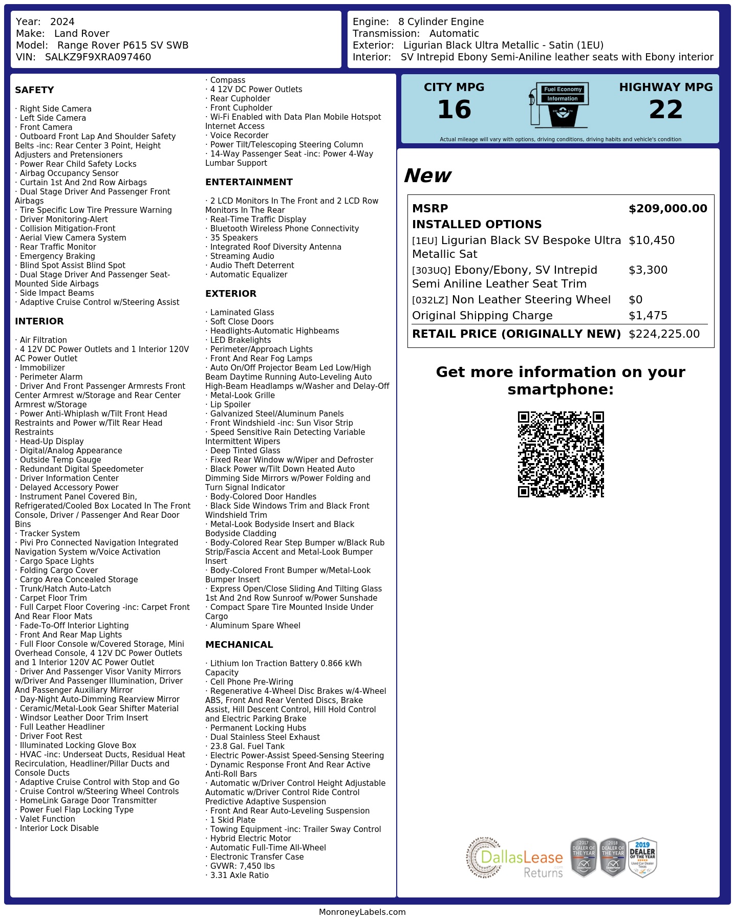 Monroney Label