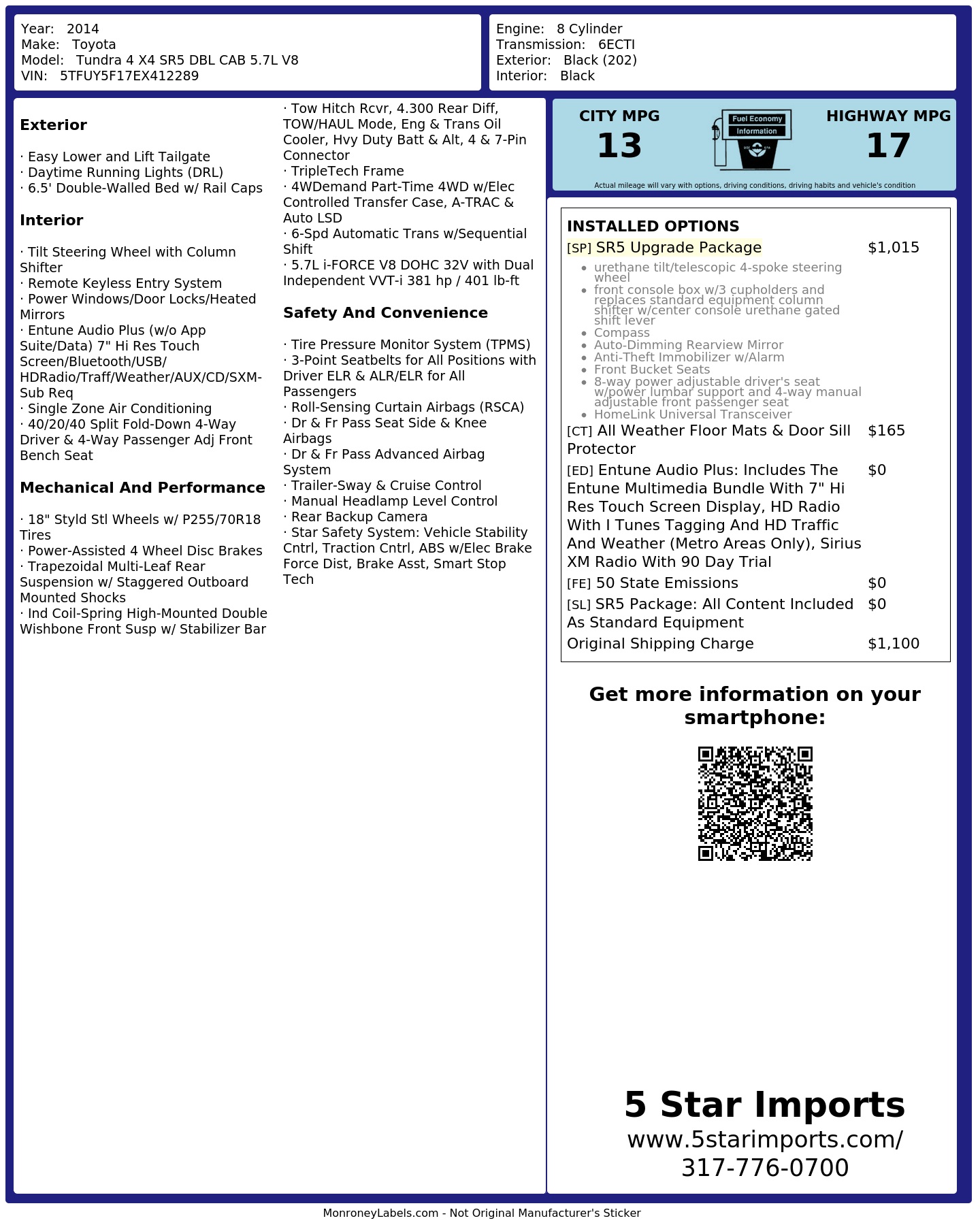 Monroney Label