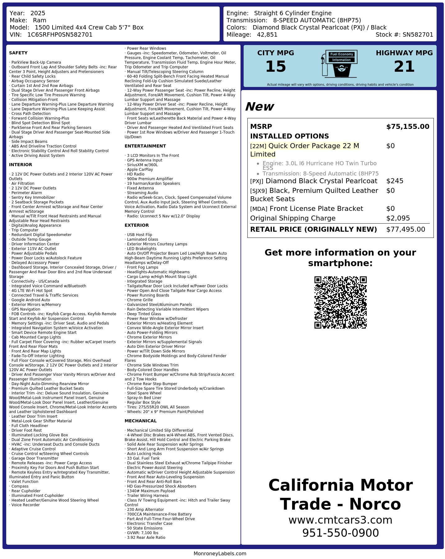 Monroney Label