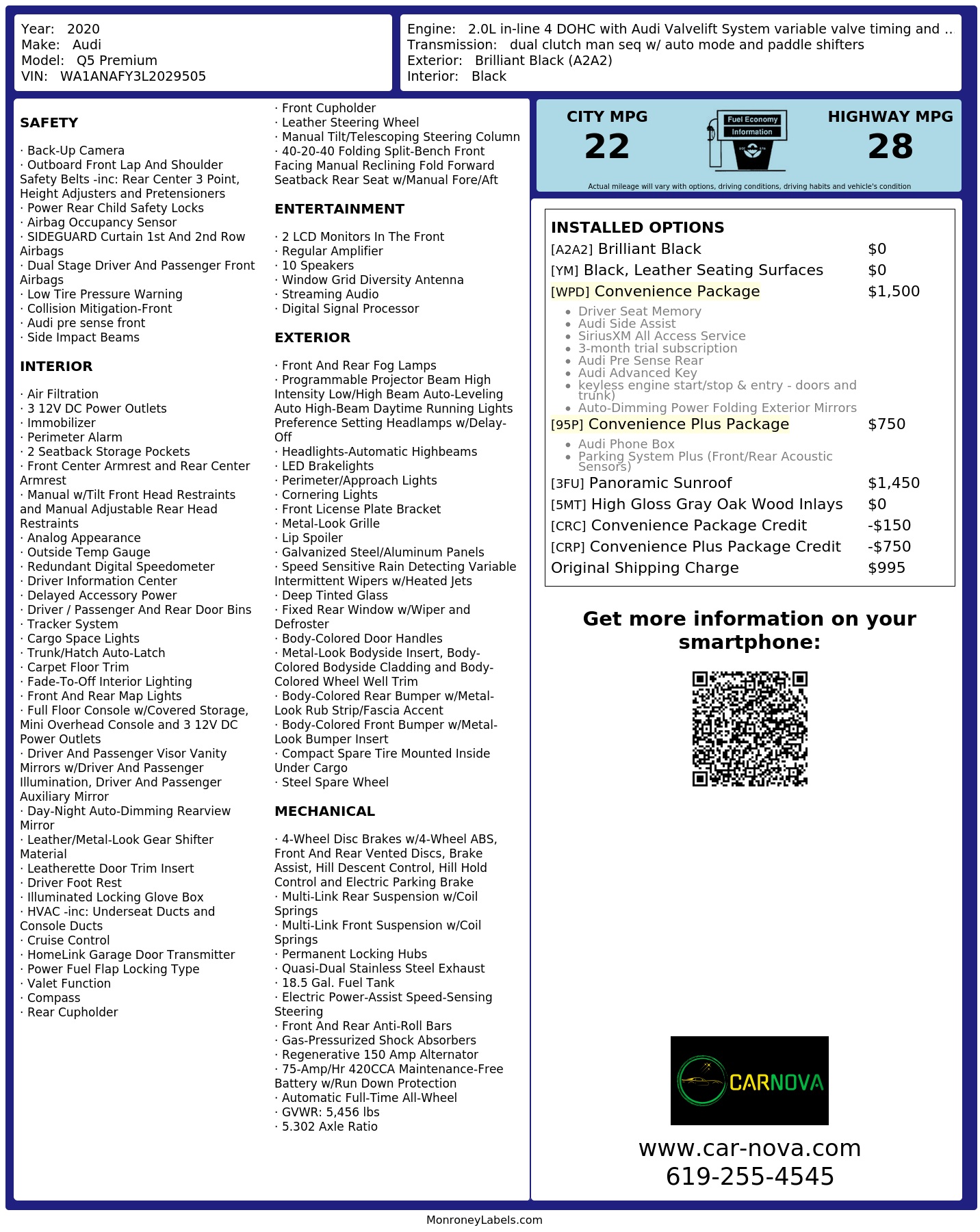 Monroney Label