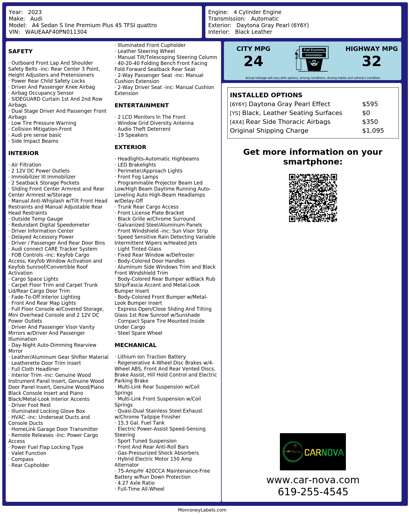 Monroney Label