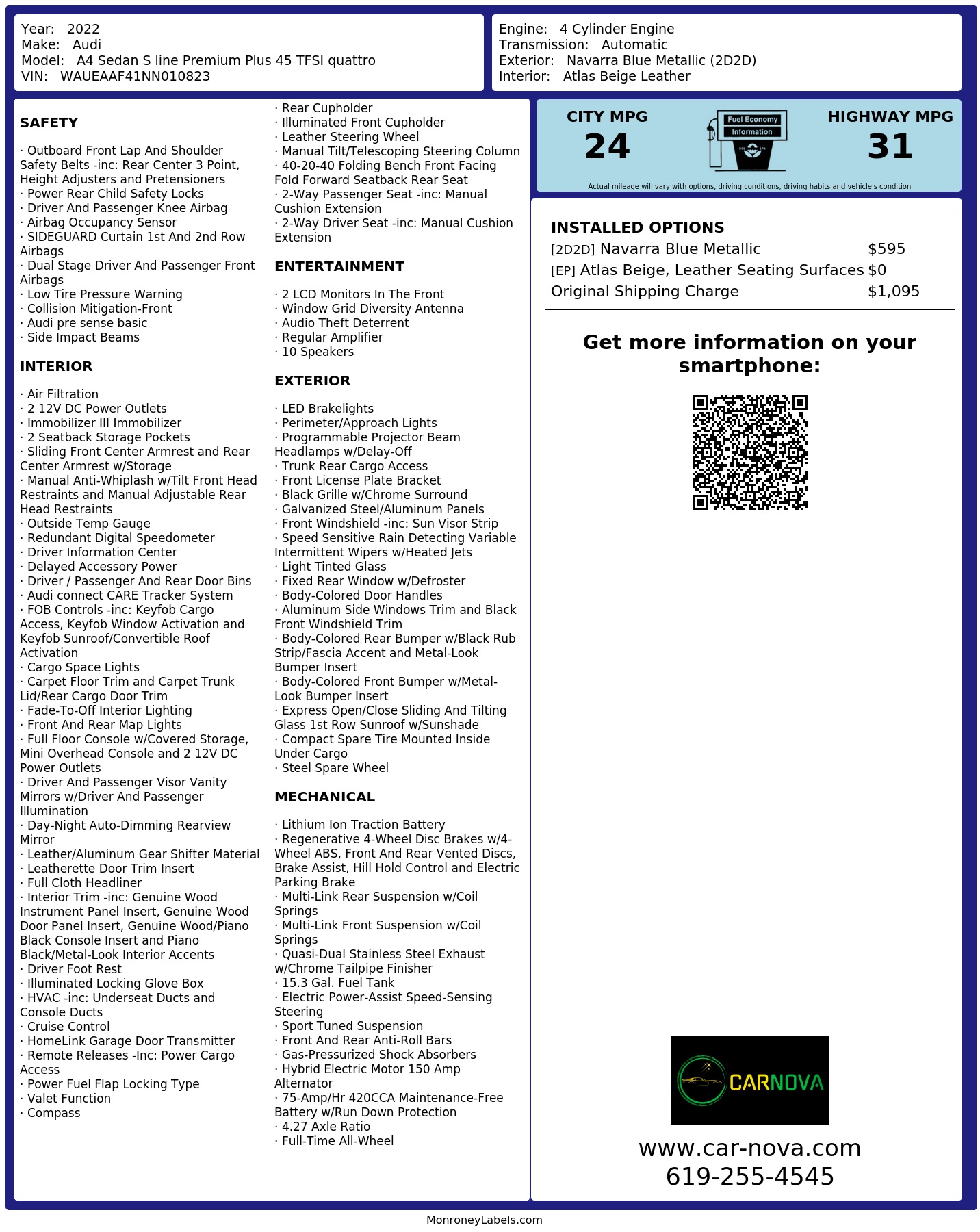 Monroney Label