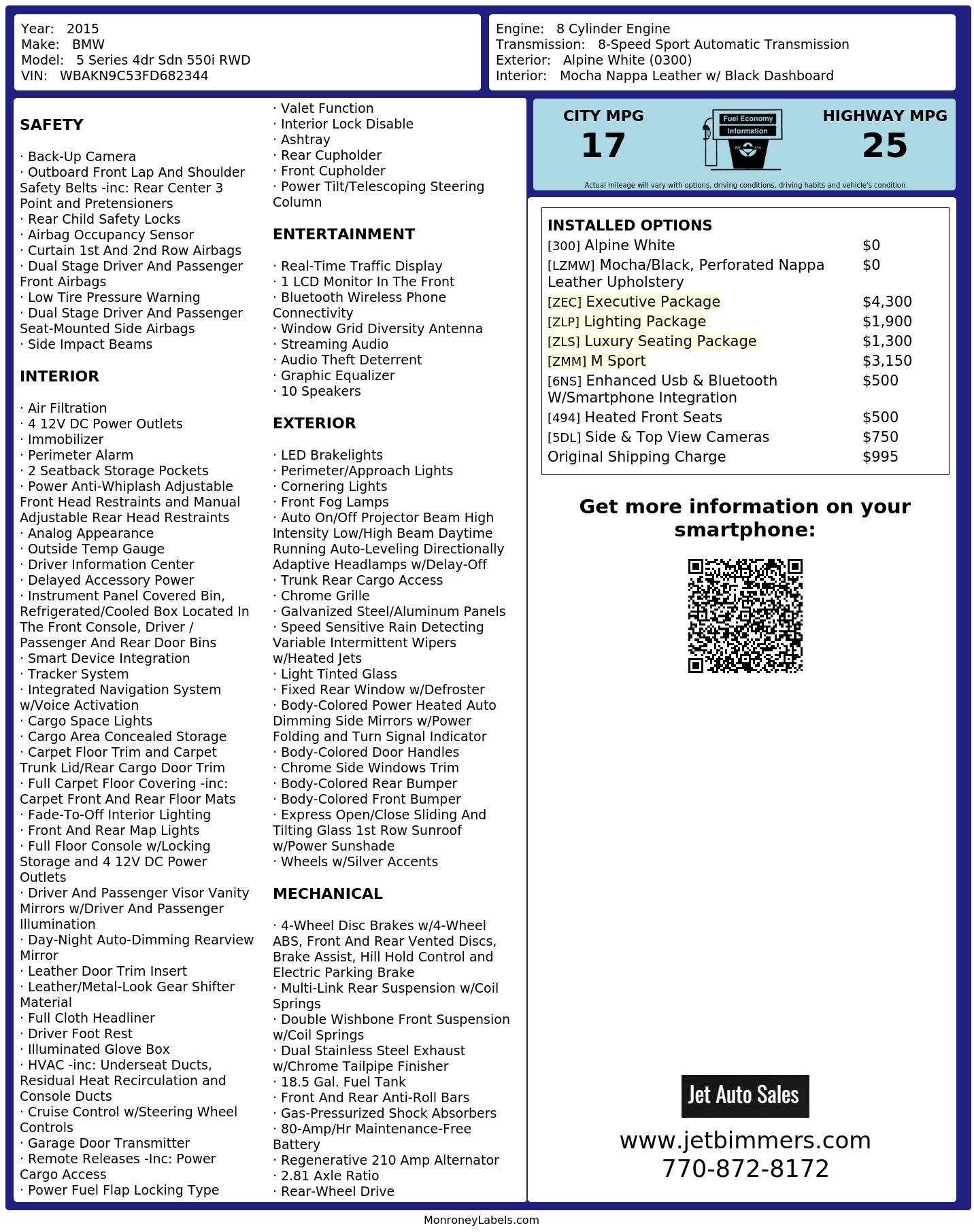 Monroney Label