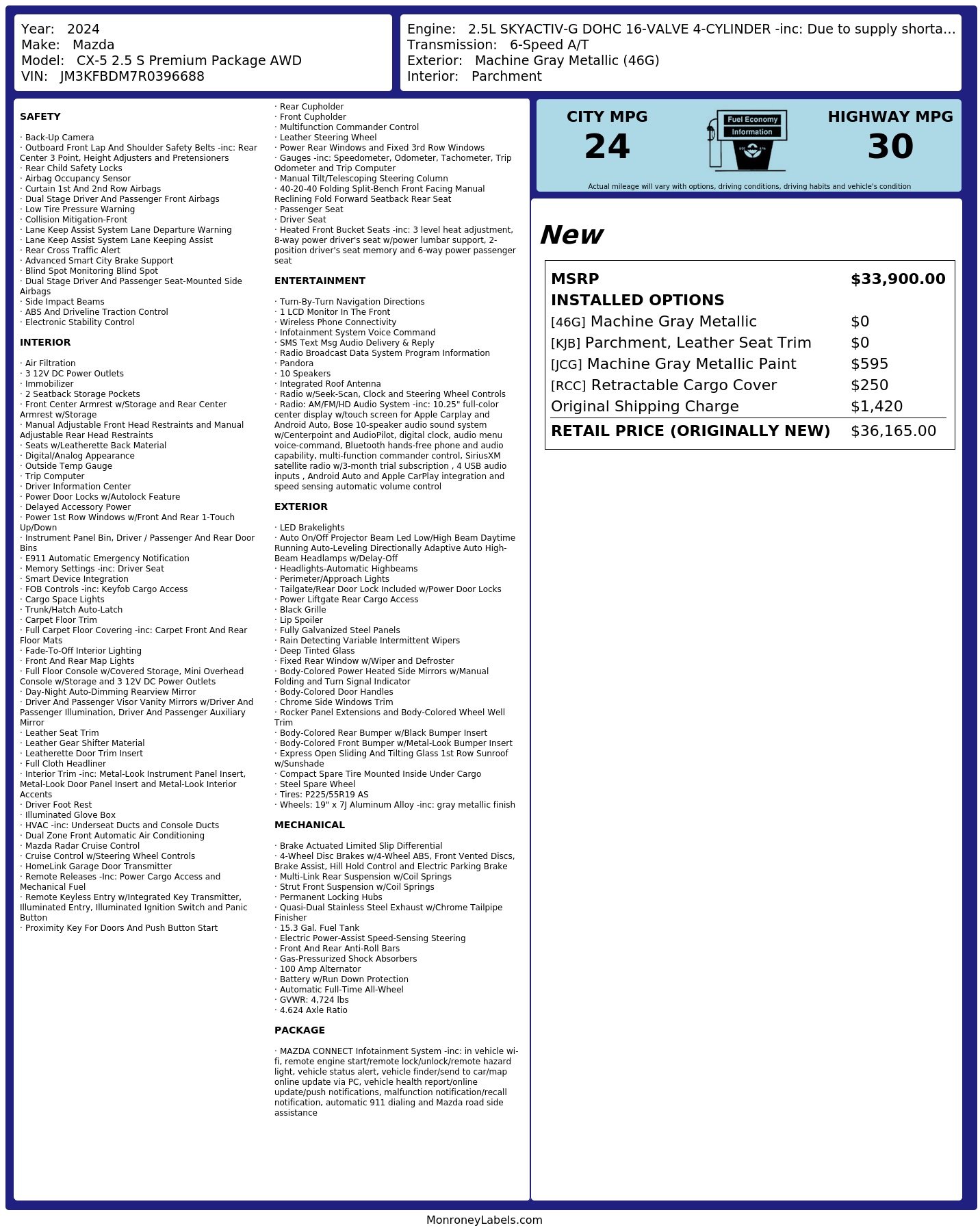 Monroney Label