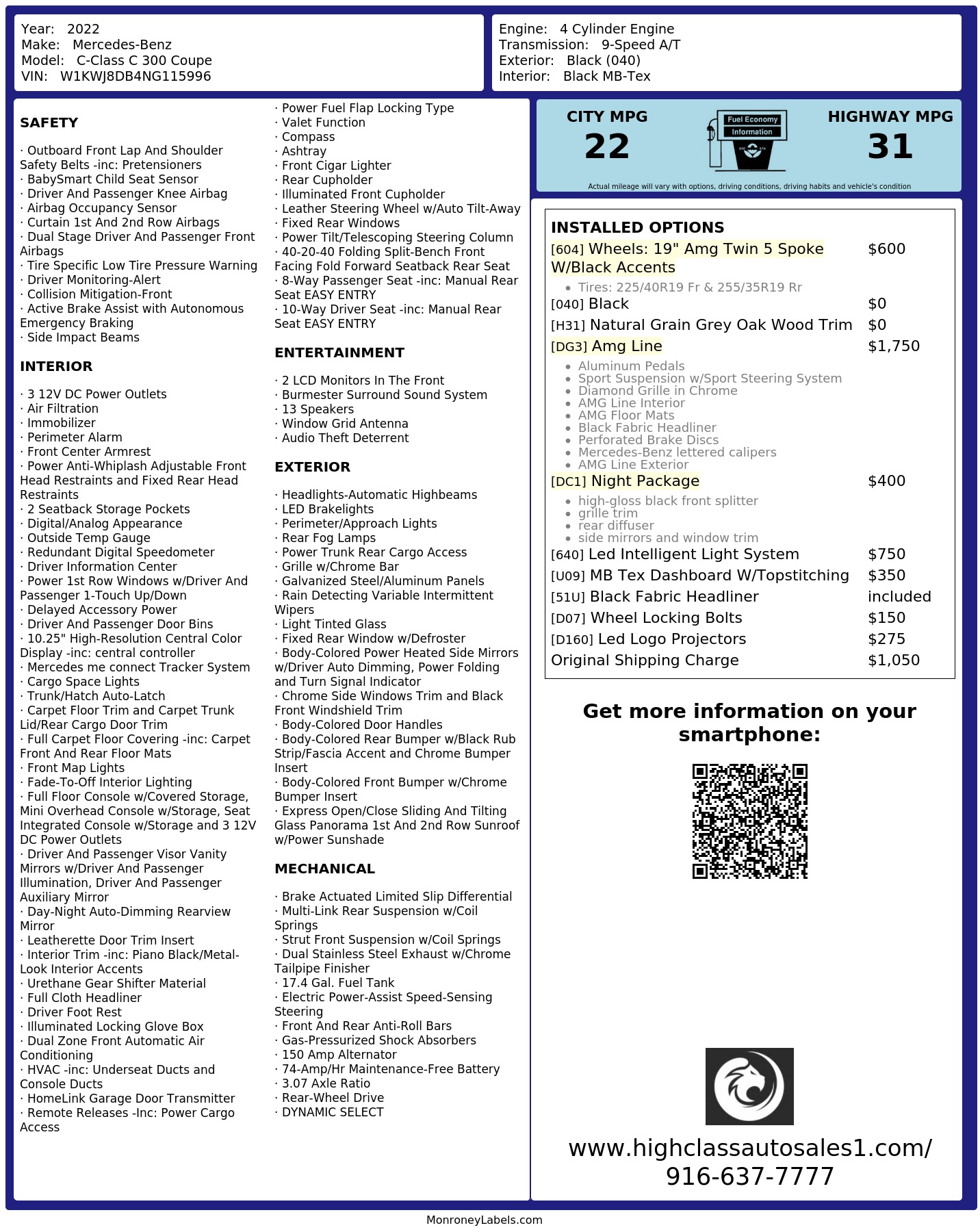 Monroney Label