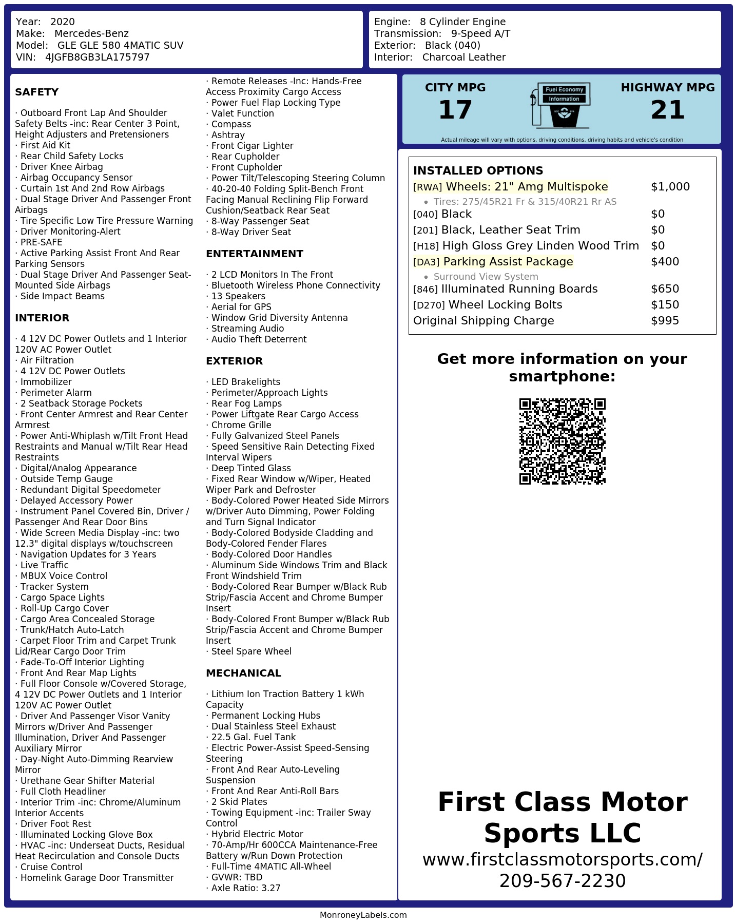 Monroney Label
