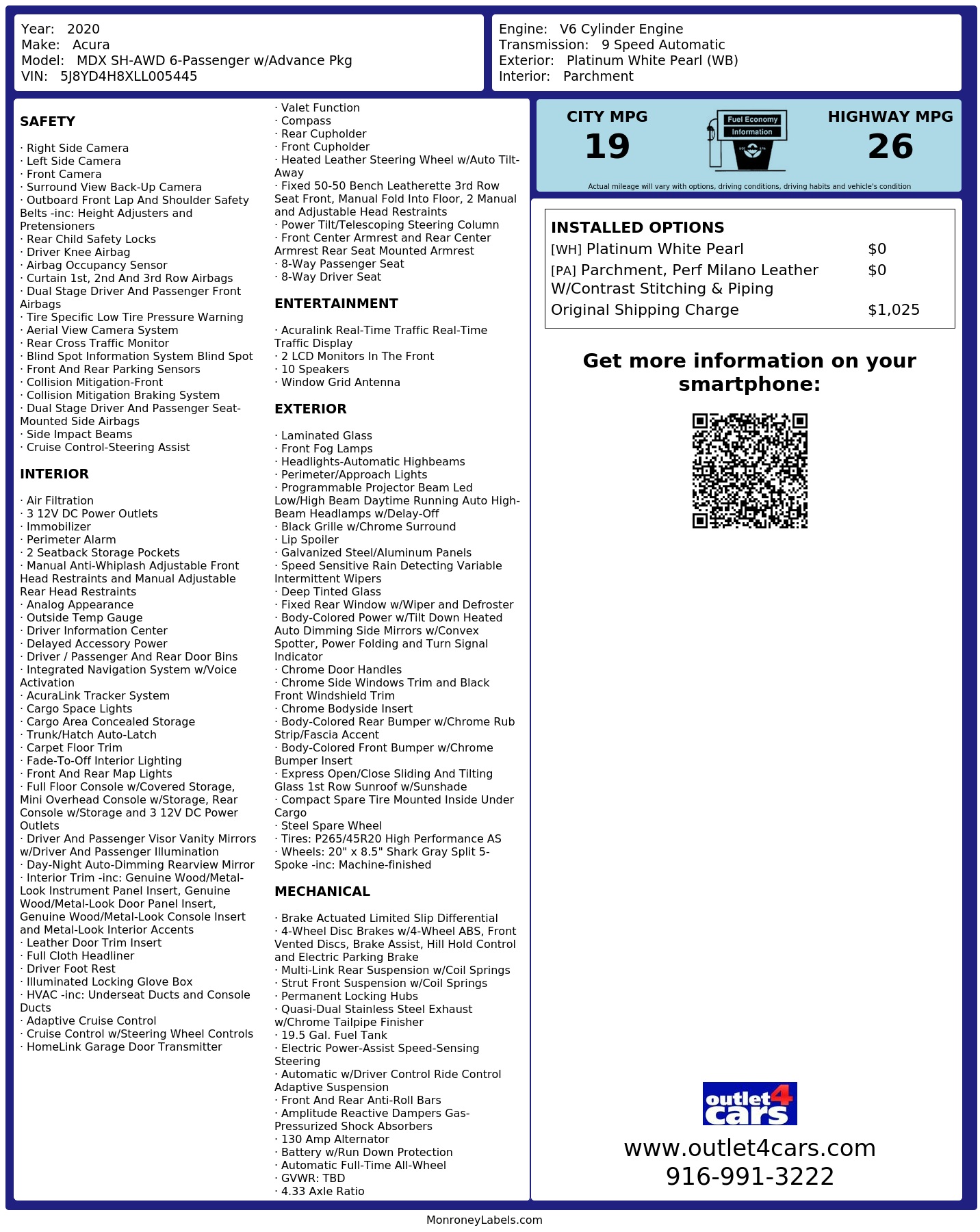 Monroney Label