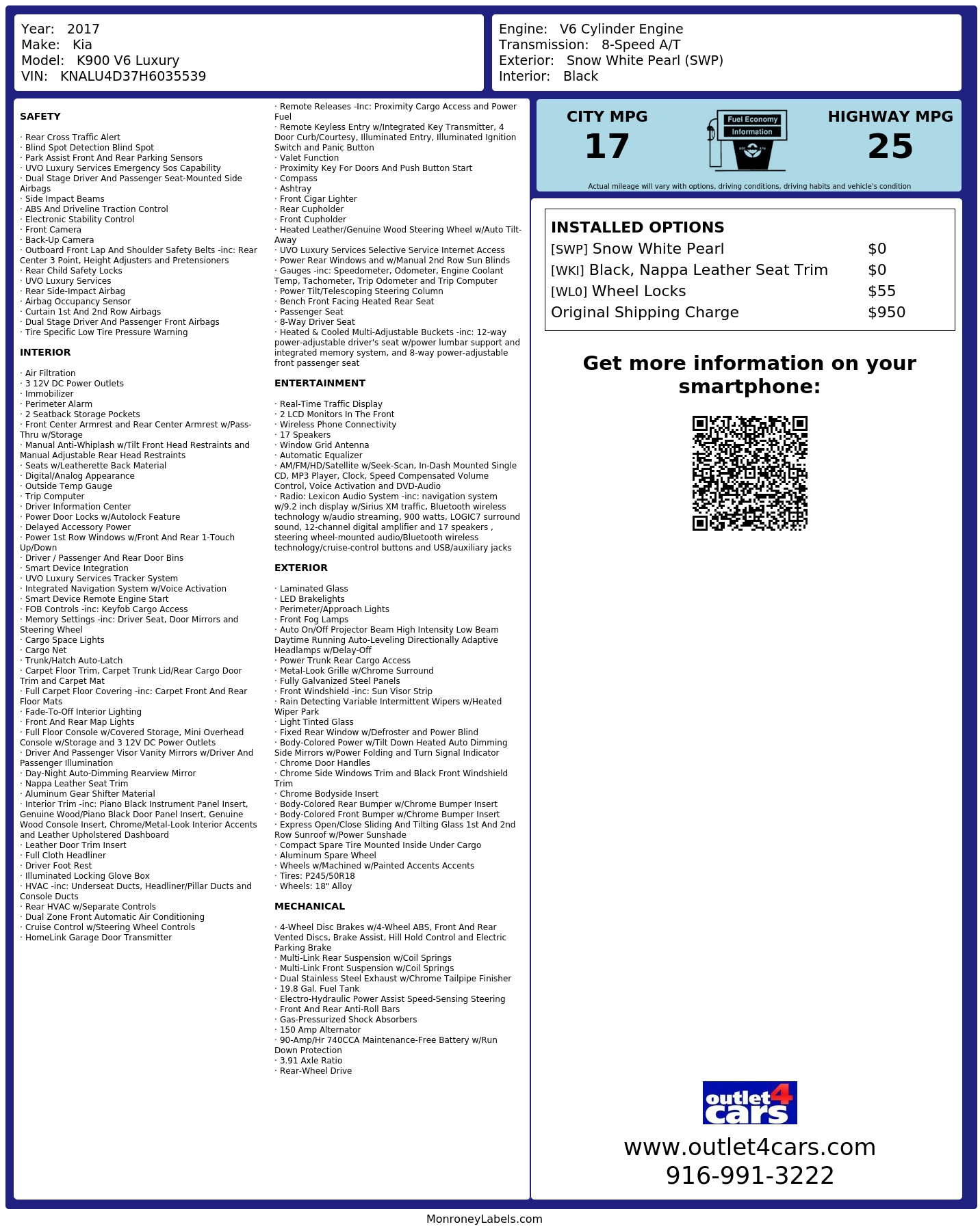 Monroney Label