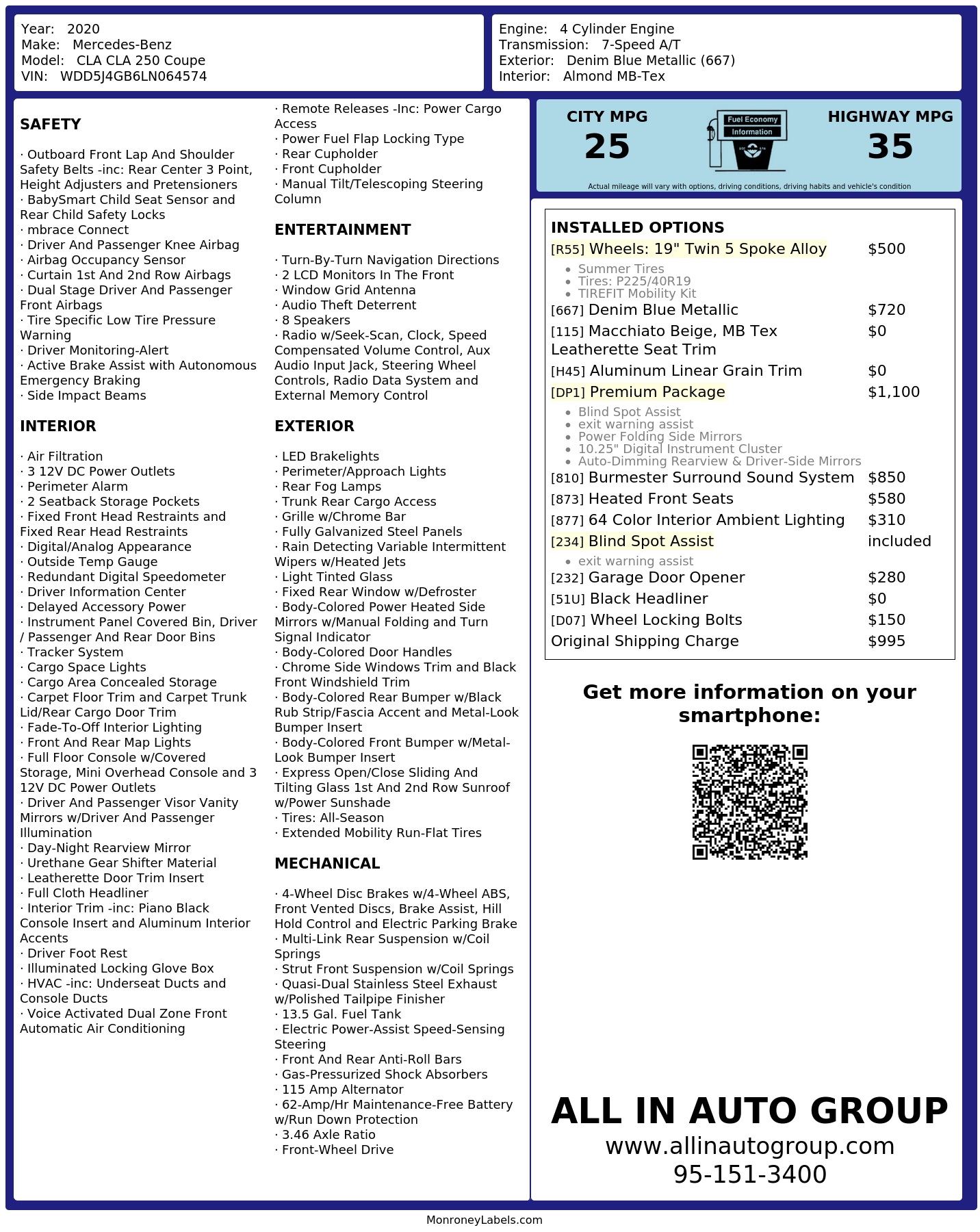 Monroney Label
