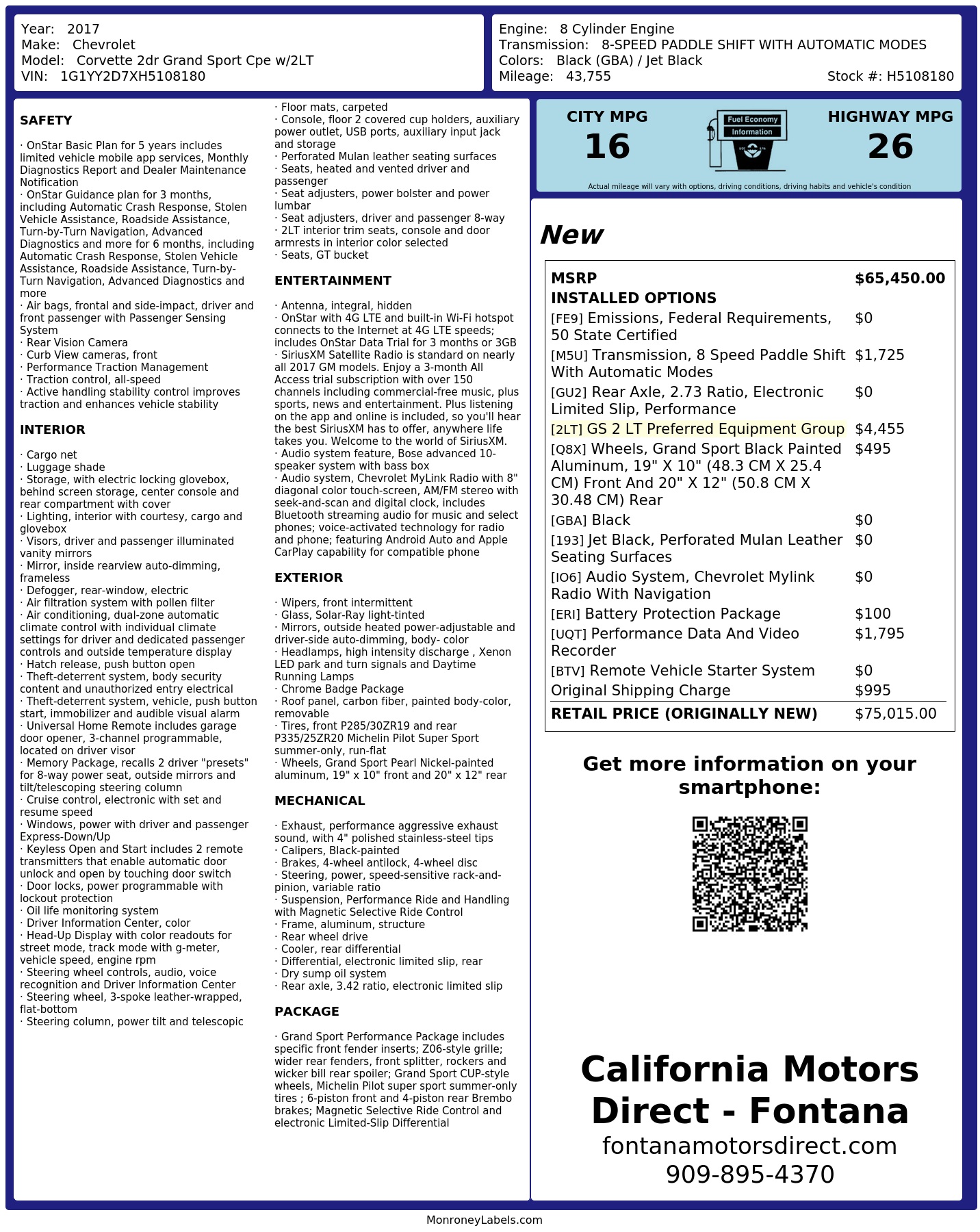 Monroney Label