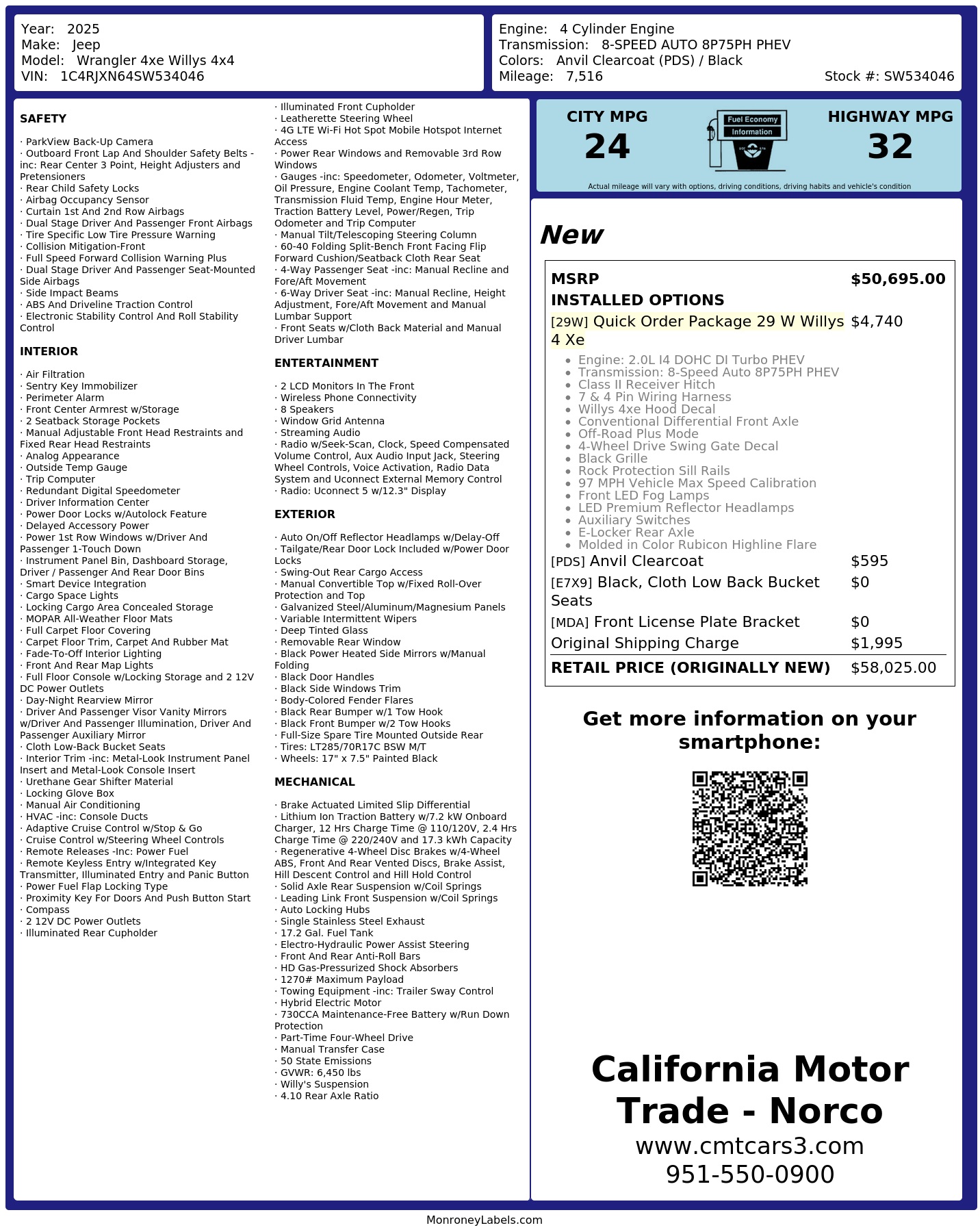 Monroney Label