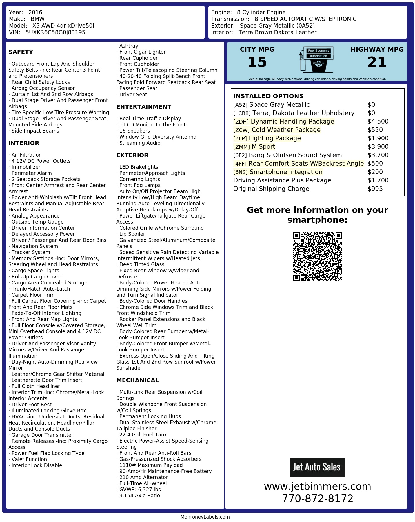Monroney Label